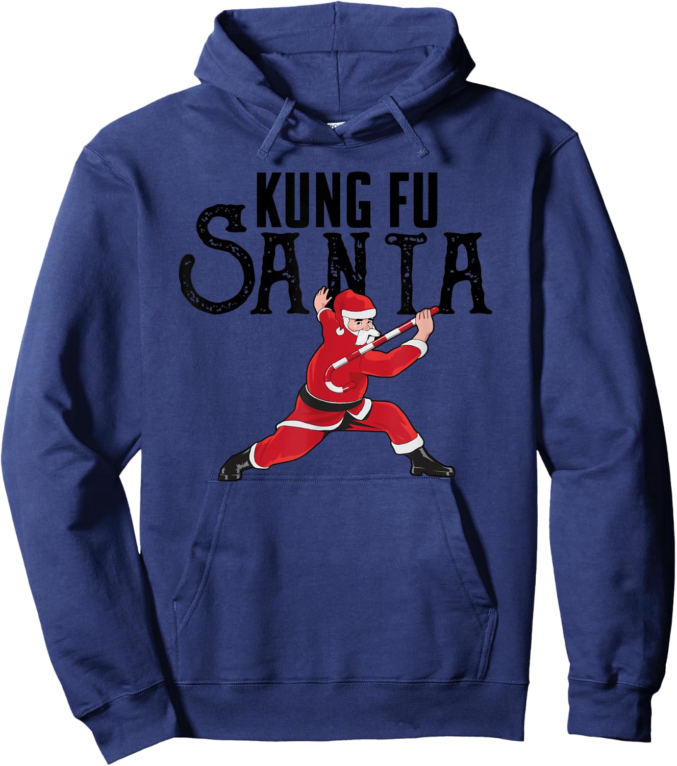 Kung Fu Santa Funny Silly Christmas Joke Gift KungFu Teacher Women Kids Hoodie - Hoodie | Navy