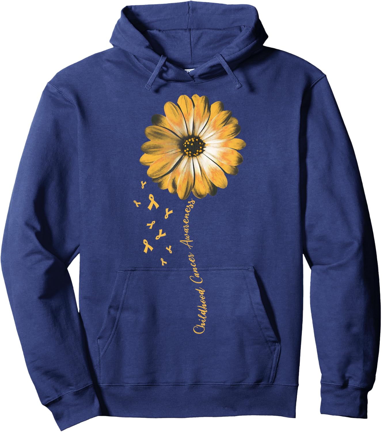 Daisy Flower Childhood Cancer Awareness Gifts Hoodie - Hoodie | Navy