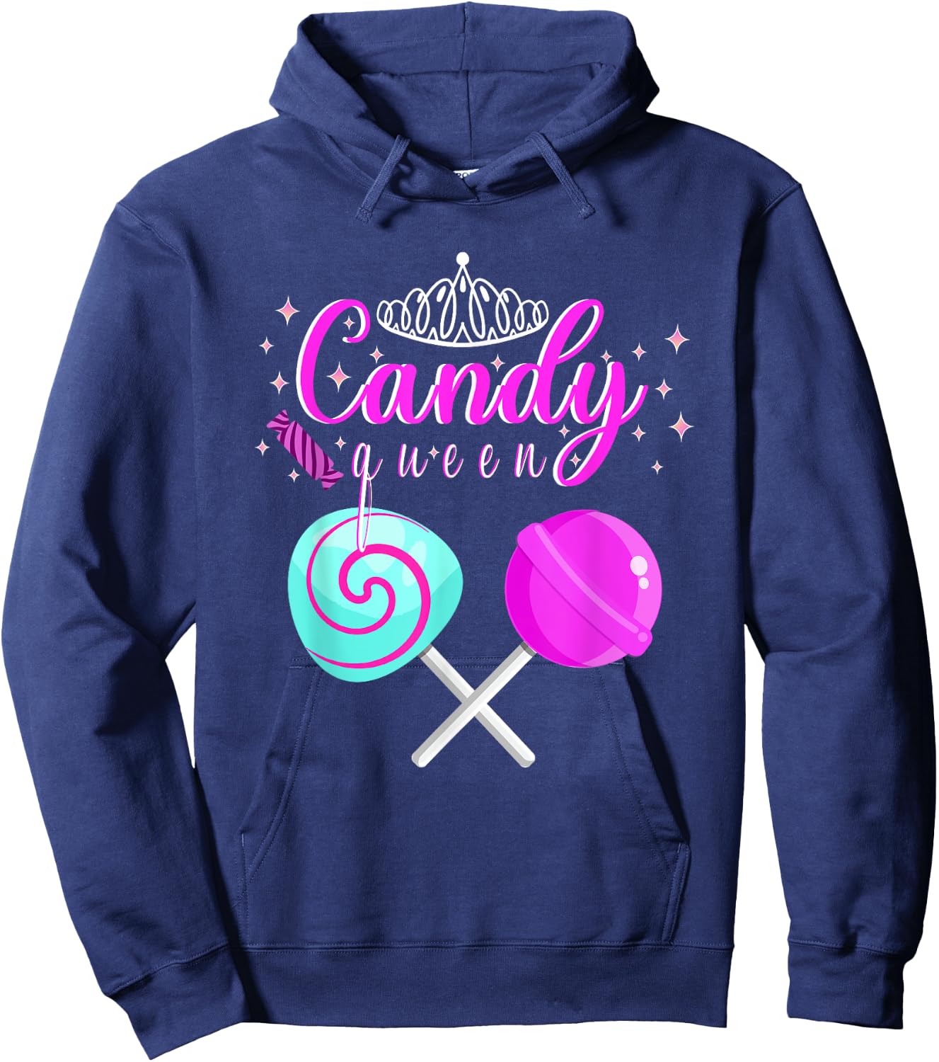 Funny Halloween Candy Queen For Lollipop Lover Girls Kids Hoodie - Hoodie | Navy