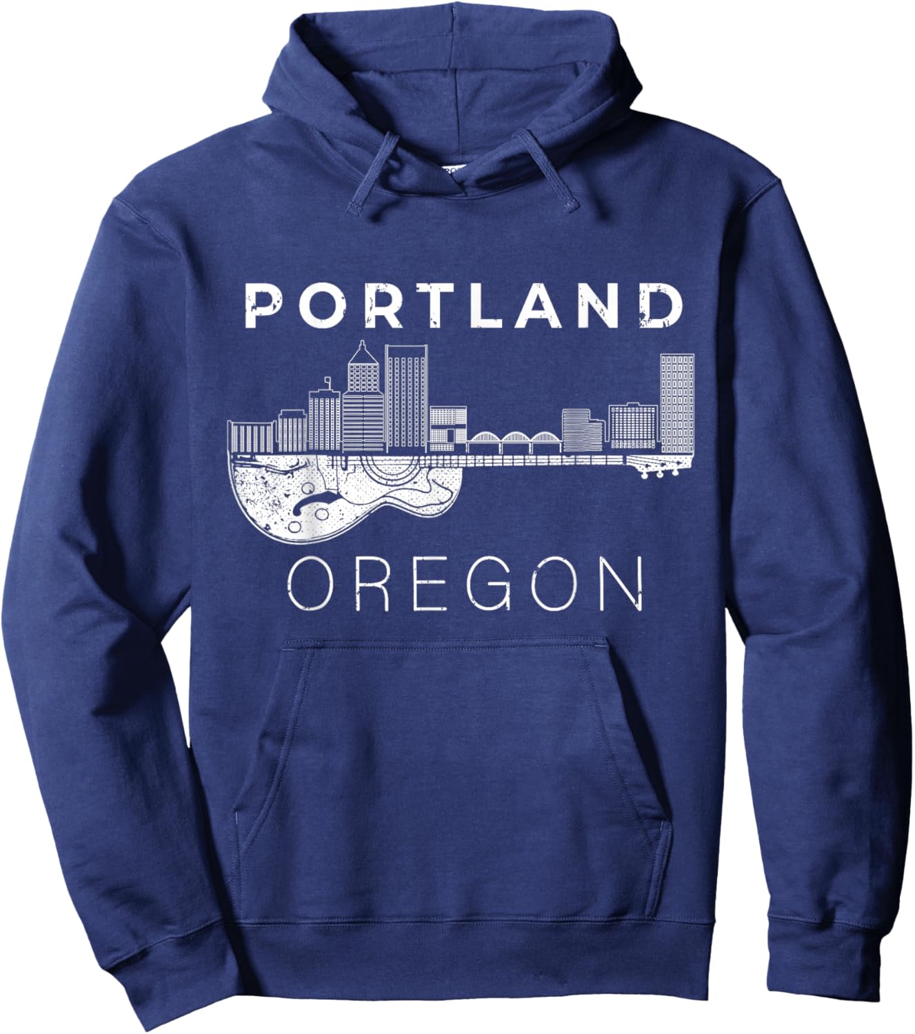 Portland Souvenir Men Oregon Lover Music Guitar Hoodie - Hoodie | Navy