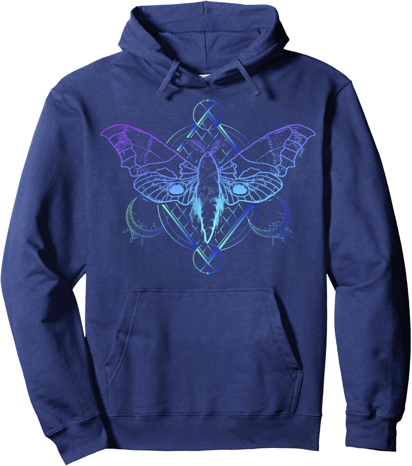 Goth Moth And Crescent Moon Creepy design Gift Goths Hoodie - Hoodie | Navy