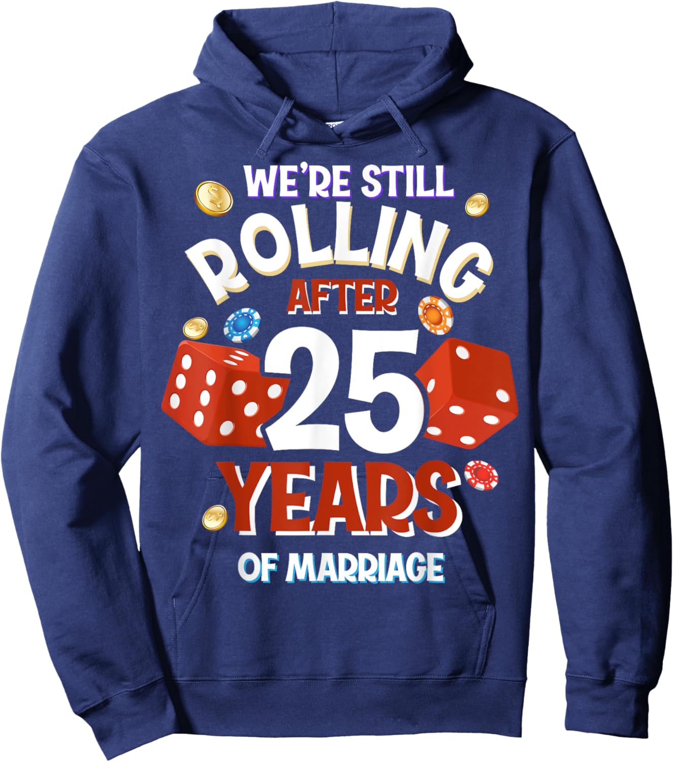 25 Years of Marriage 25th Las Vegas Wedding Anniversary Hoodie - Hoodie | Navy