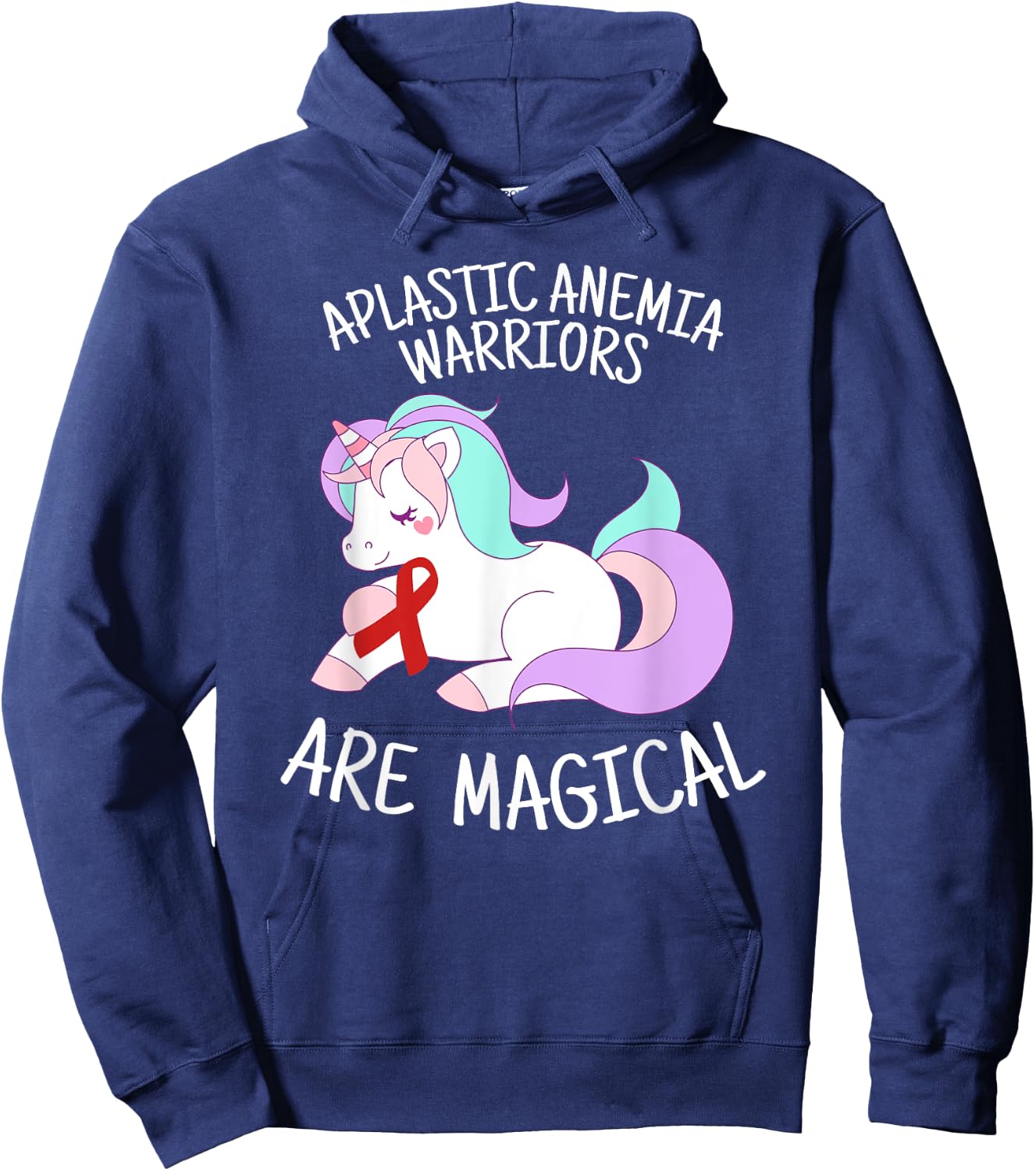Unicorn Aplastic Anemia Warrior, Aplastic Anemia Awareness Hoodie - Hoodie | Navy