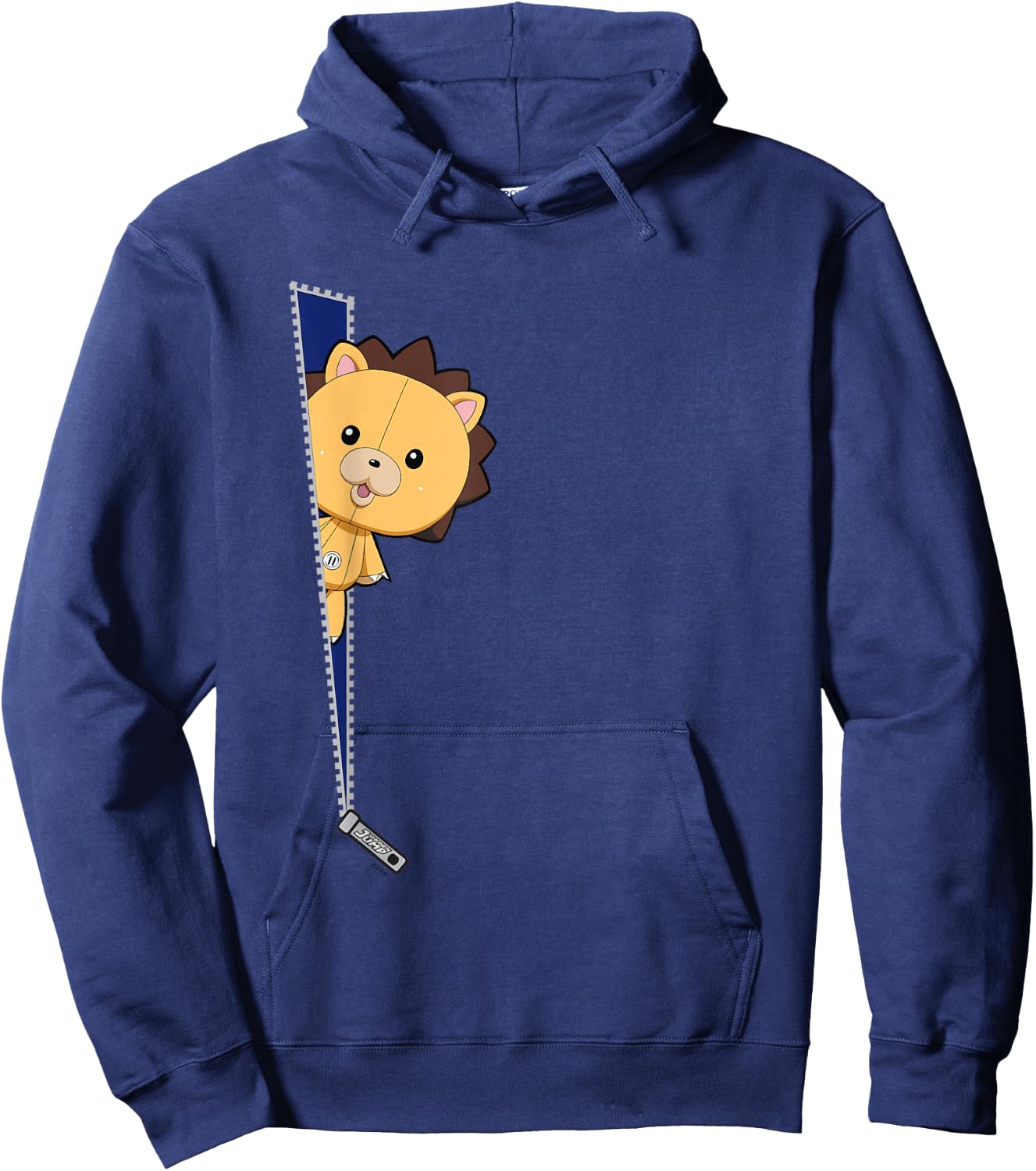Bleach Kon Stuffed Icon with Zipper Anime Hoodie - Hoodie | Navy