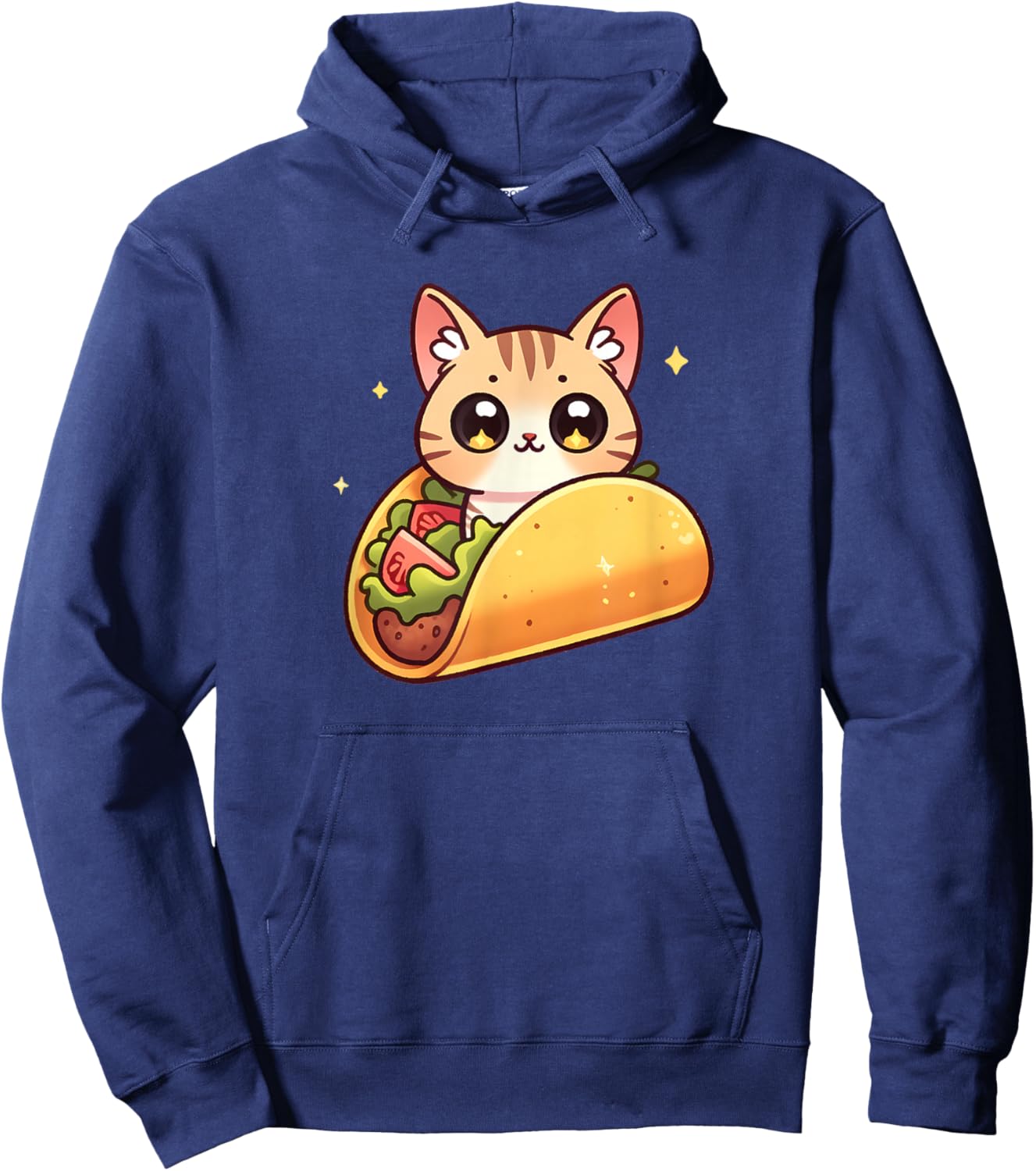 Cute Taco Cat Funny Kawaii Food Hoodie - Hoodie | Navy