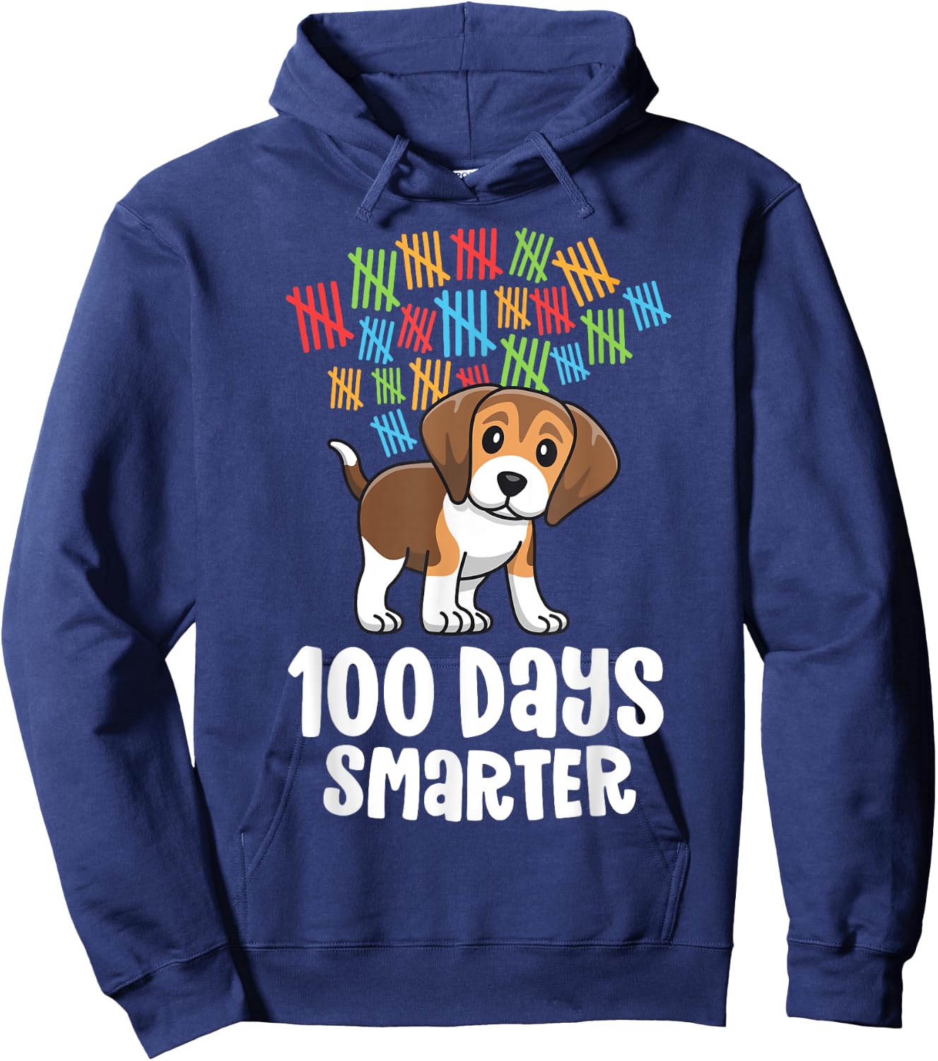 100 Days of School Shirt For Girls Kids Smarter Beagle Hoodie - Hoodie | Navy