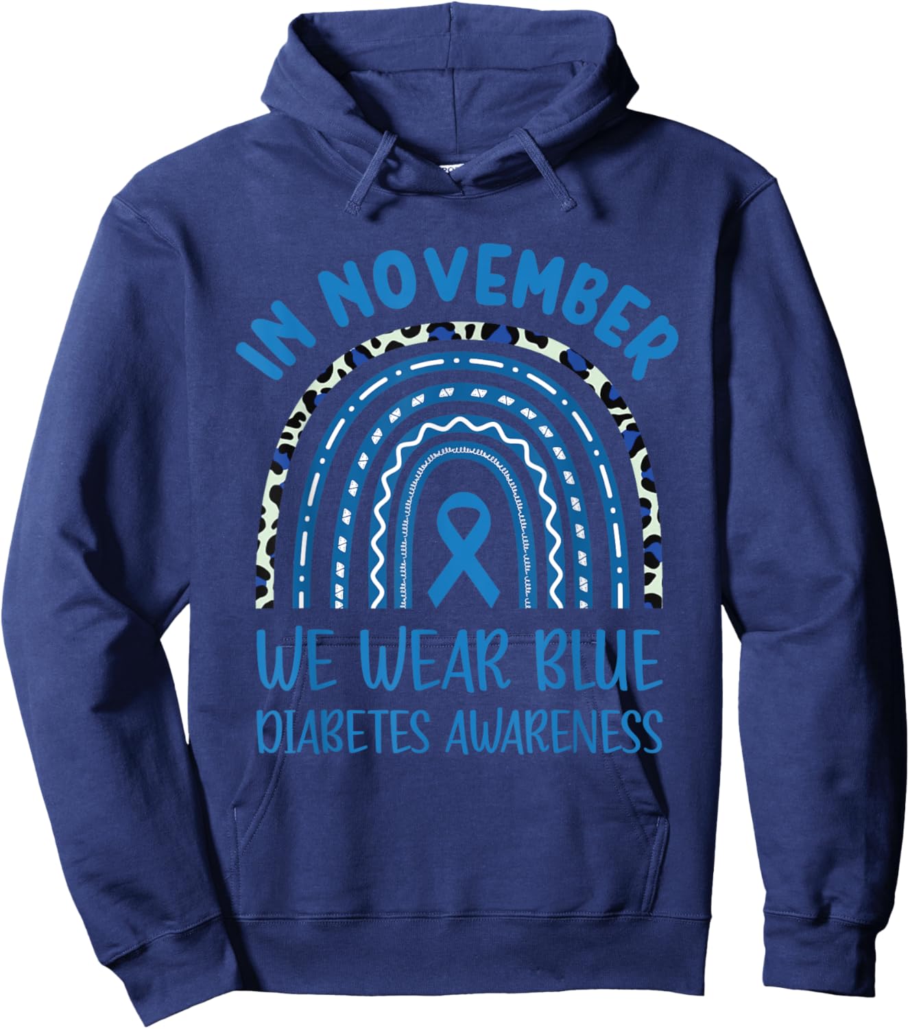 In November We Wear Blue Diabetes Awareness Hoodie - Hoodie | Navy