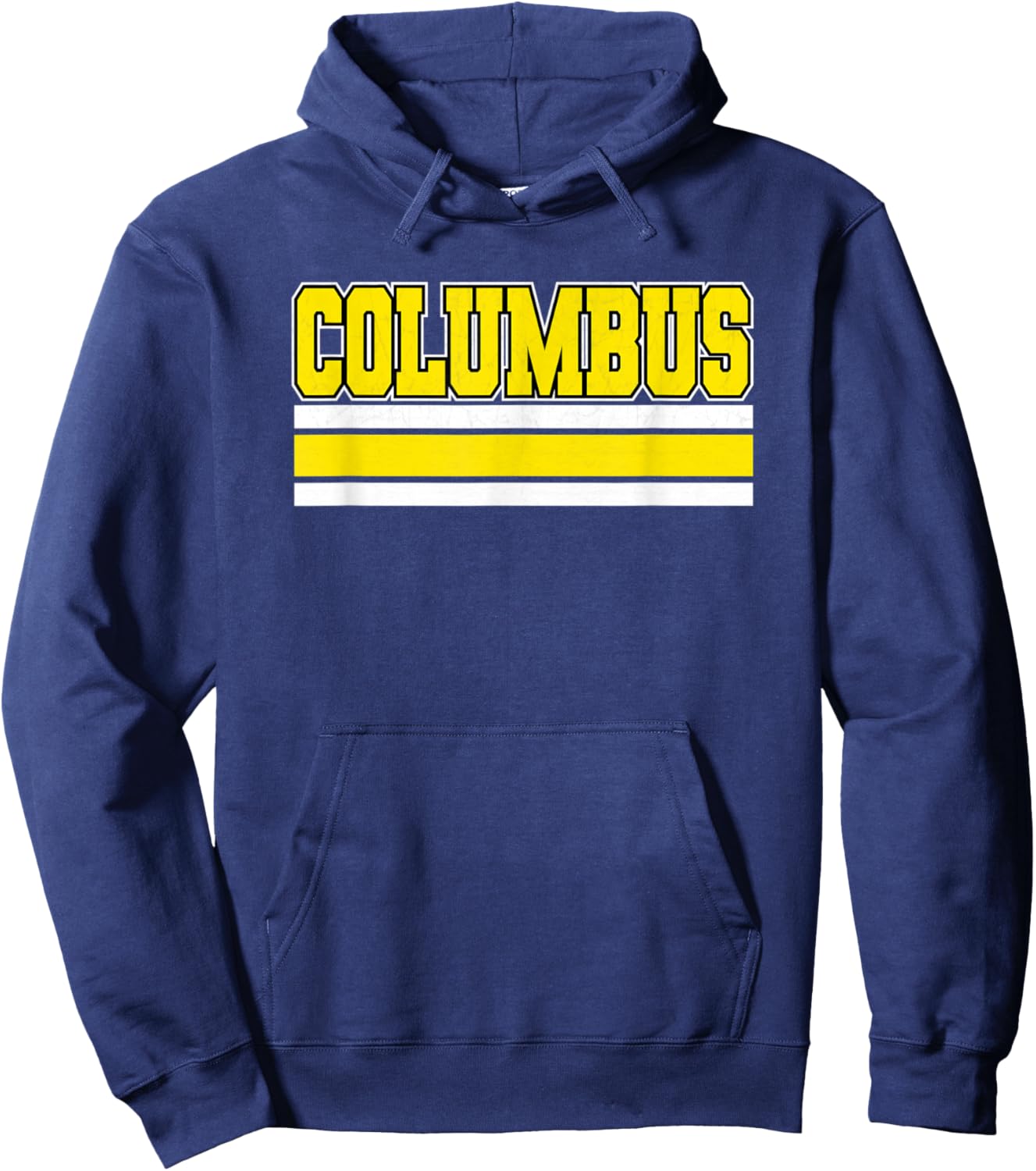 Columbus Yellow Black White Simple & Minimal Columbus Ohio Hoodie - Hoodie | Navy