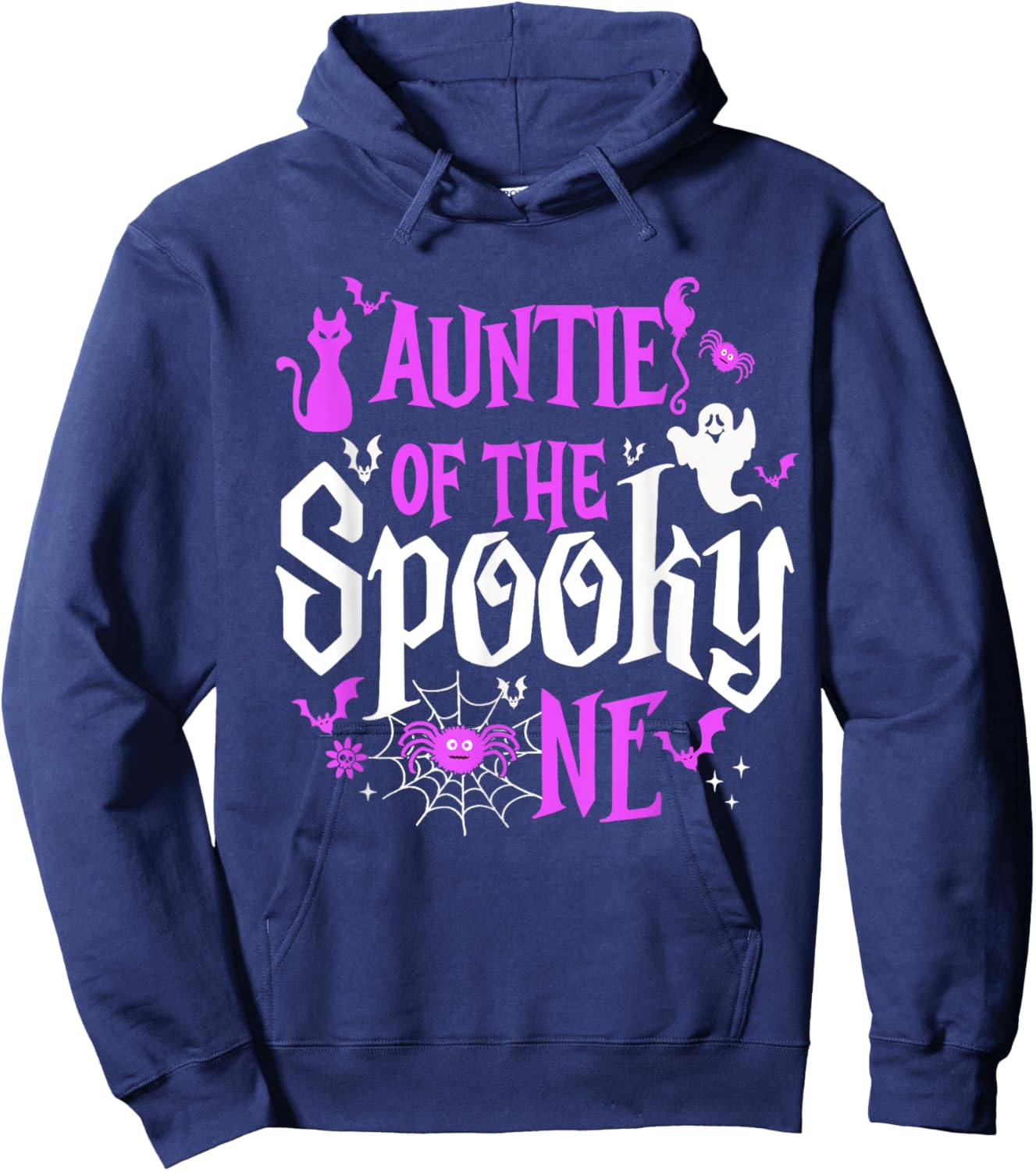 Auntie Of The Spooky One Auntie Halloween 1st Birthday Boys Hoodie - Hoodie | Navy