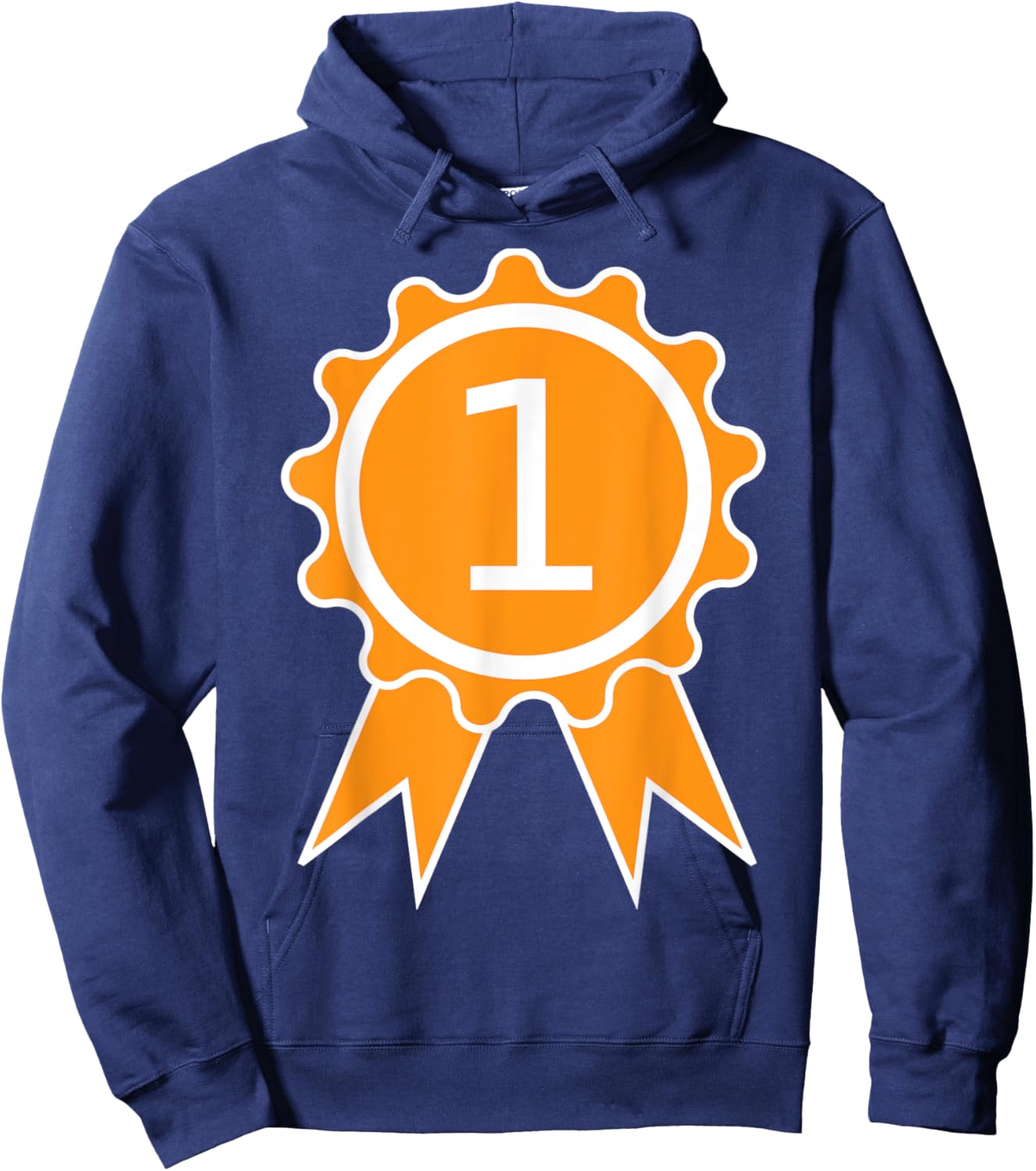 First 1st Place Trophy Ribbon Award Hoodie - Hoodie | Navy