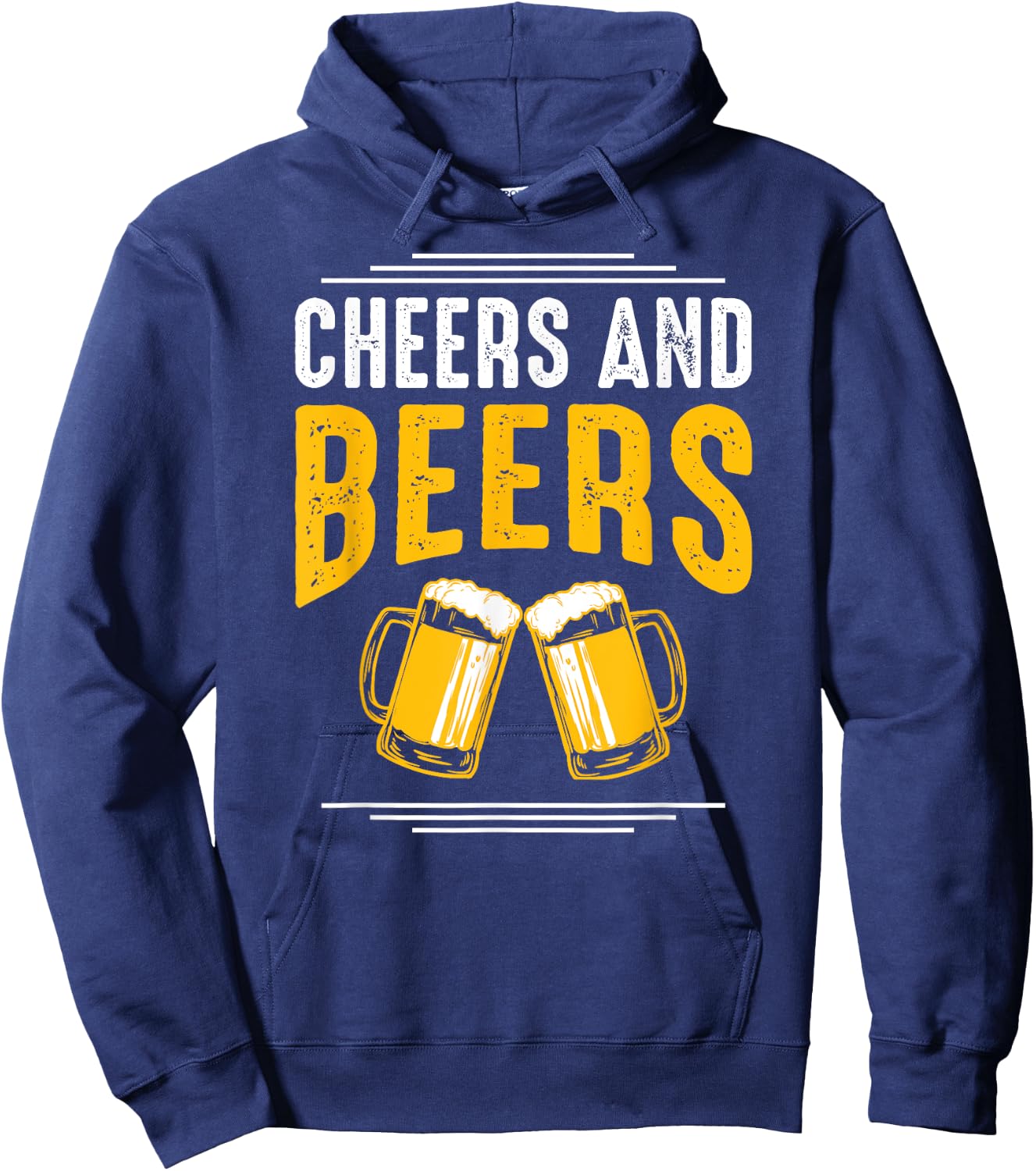 Funny drinking shirts "Cheers and beers" Hoodie - Hoodie | Navy