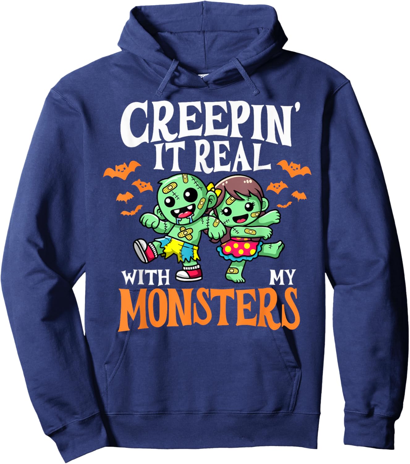 Creepin It Real Monster School Teacher Principal Halloween Hoodie - Hoodie | Navy
