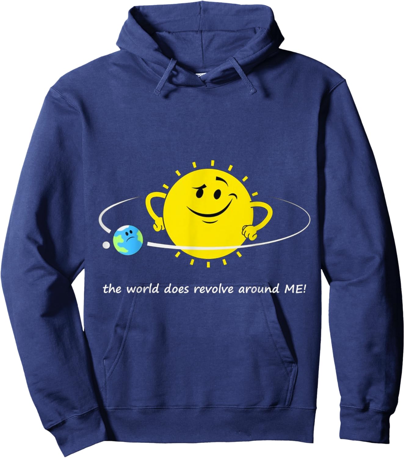 The world does revolve around ME! Sun Earth Moon Space Orbit Hoodie - Hoodie | Navy