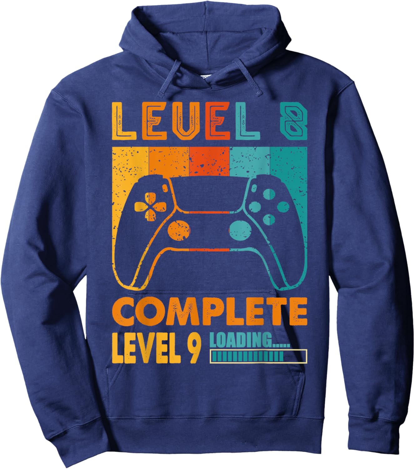 Level 8 Complete Level 9 Loading 8th Wedding Anniversary Hoodie - Hoodie | Navy