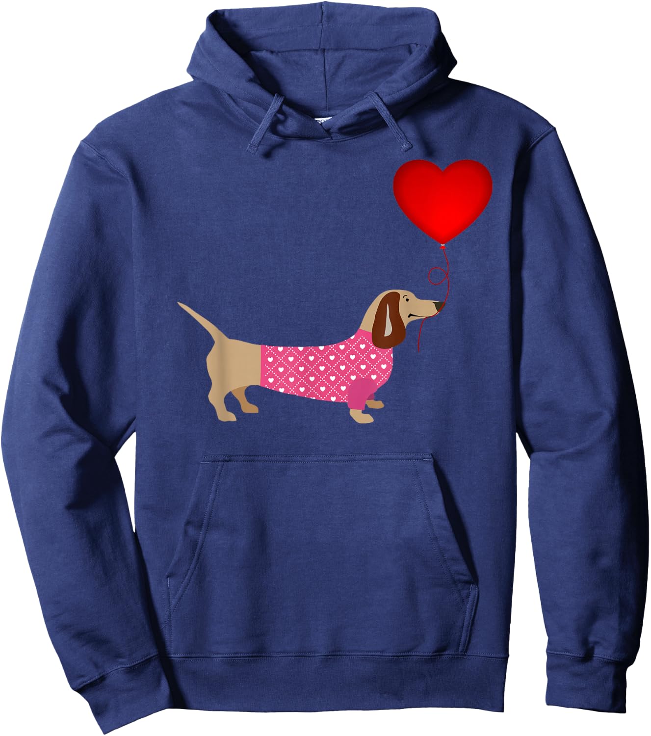 Valentines Weiner Daschund Doxie in Dog Dress Hoodie - Hoodie | Navy