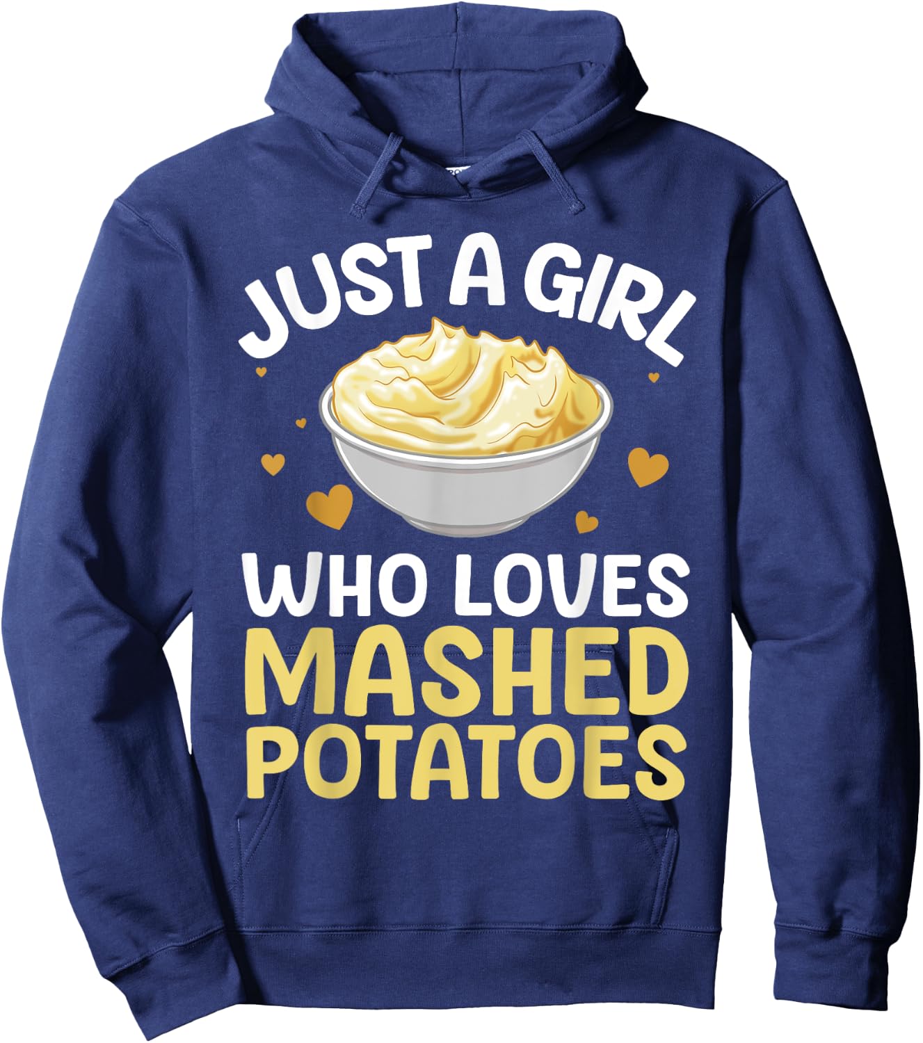 Mashed Potato Art Girls Thanksgiving Mashed Potato Hoodie - Hoodie | Navy