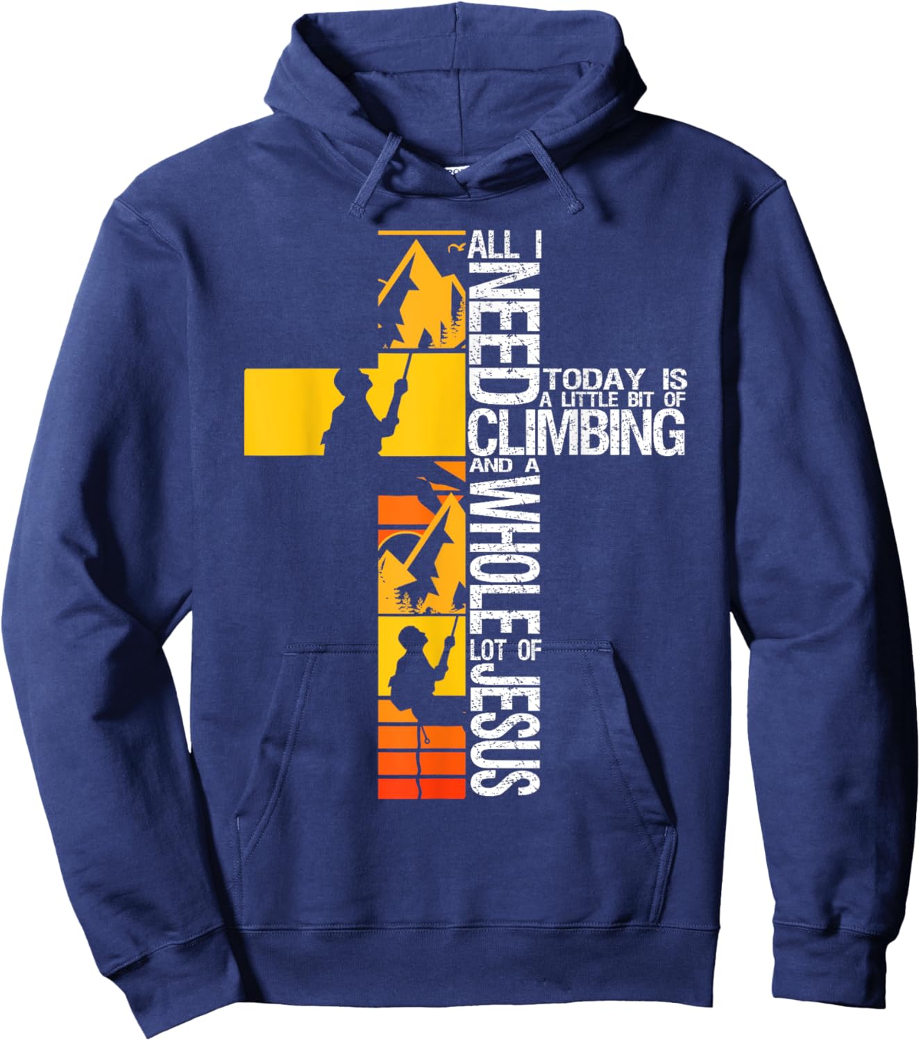Climbing Jesus Is My Rock Christian Rock Climber Boulderer Hoodie - Hoodie | Navy