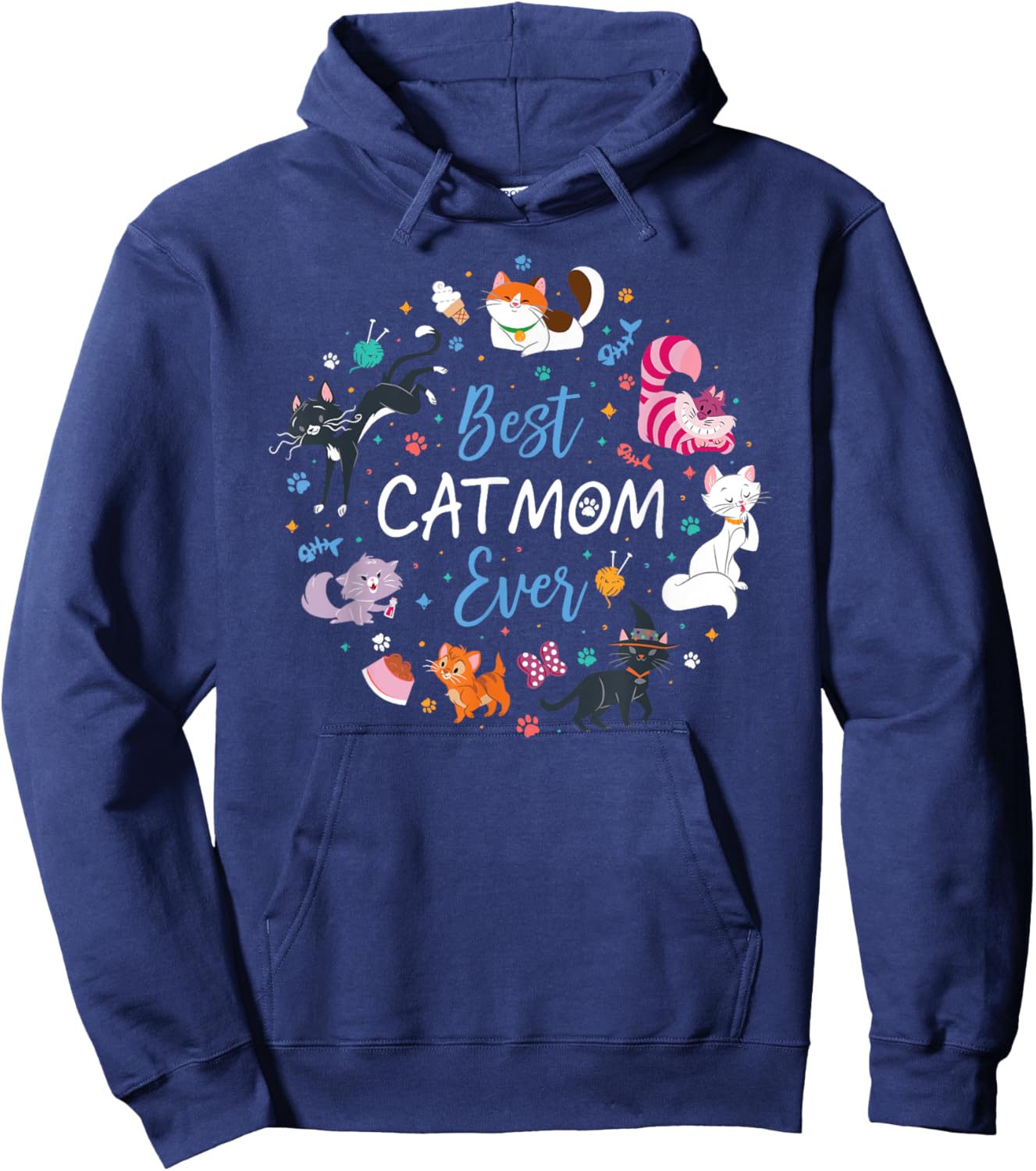 Disney Pet Parent Mother’s Day Disney Cats Best Cat Mom Ever Hoodie - Hoodie | Navy