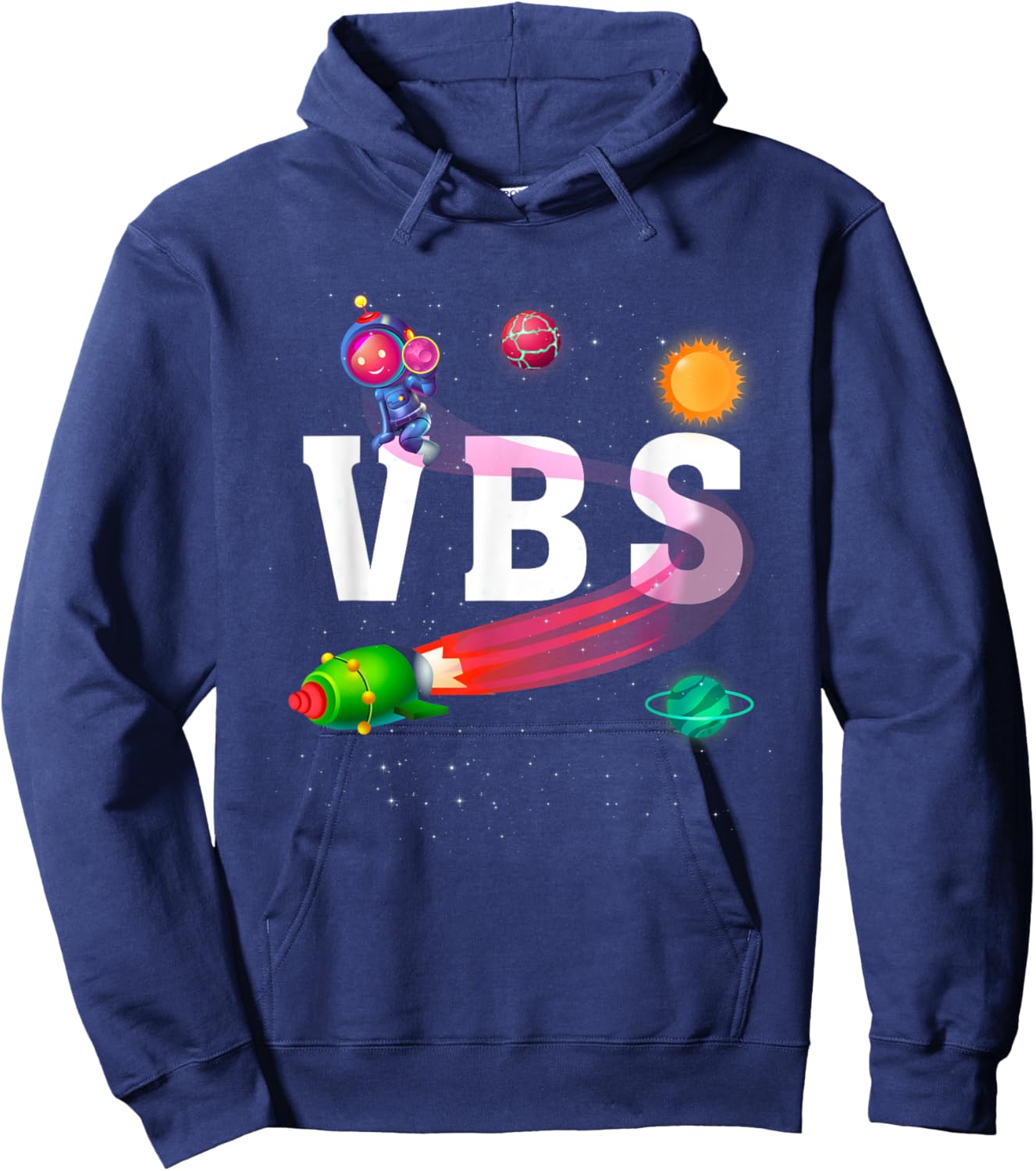 Kids VBS Crew Vacation Bible School Space Astronaut Hoodie - Hoodie | Navy