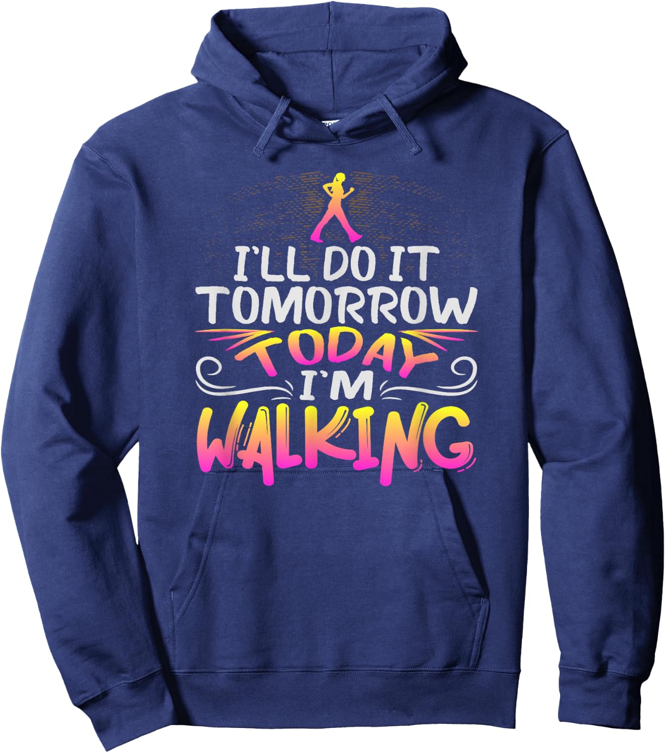 Funny Walking Exercise Design for Healthy Walker Hoodie - Hoodie | Navy