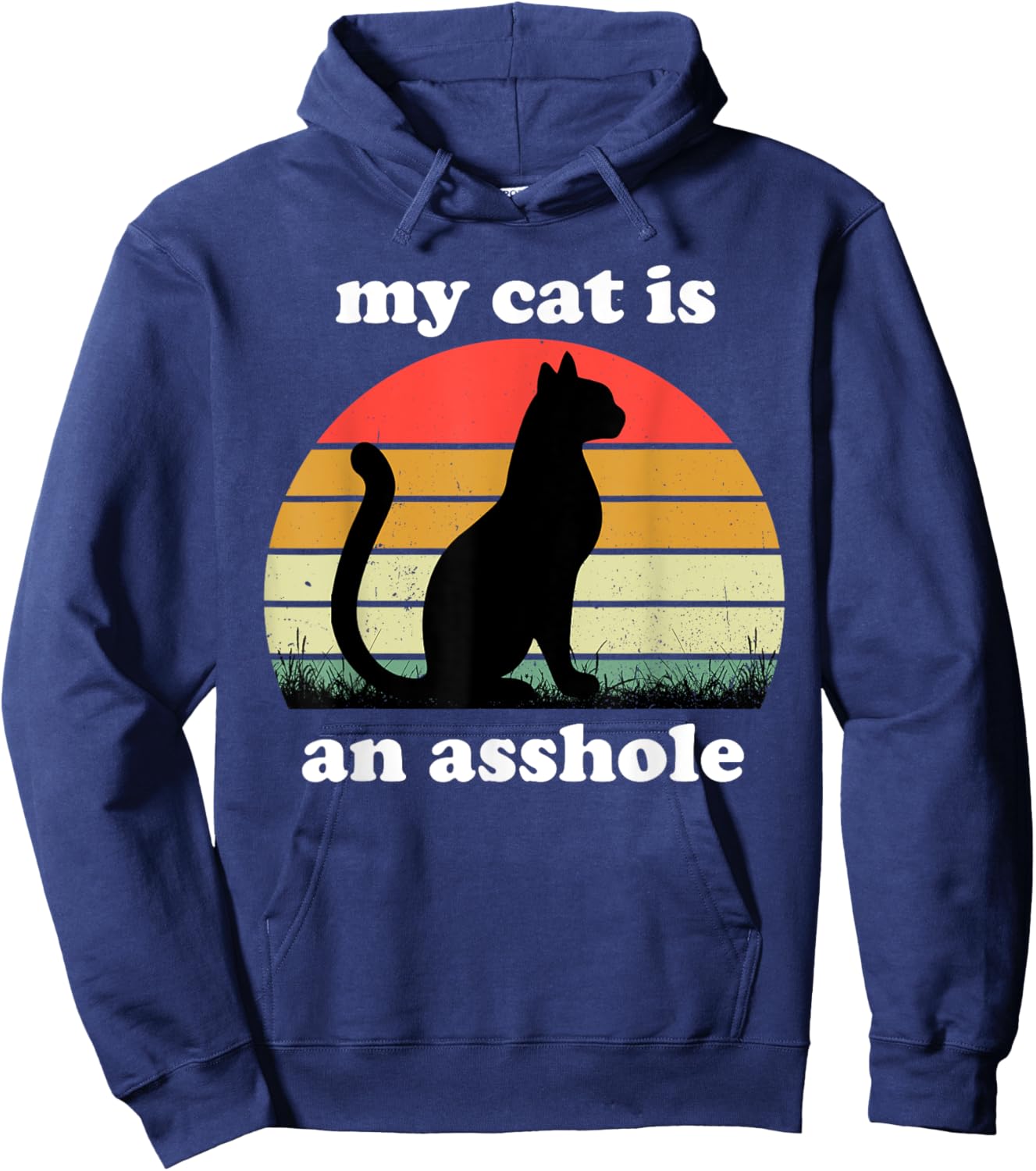 My Cat Is An Asshole | Funny Sarcastic Cat Saying Women Hoodie - Hoodie | Navy
