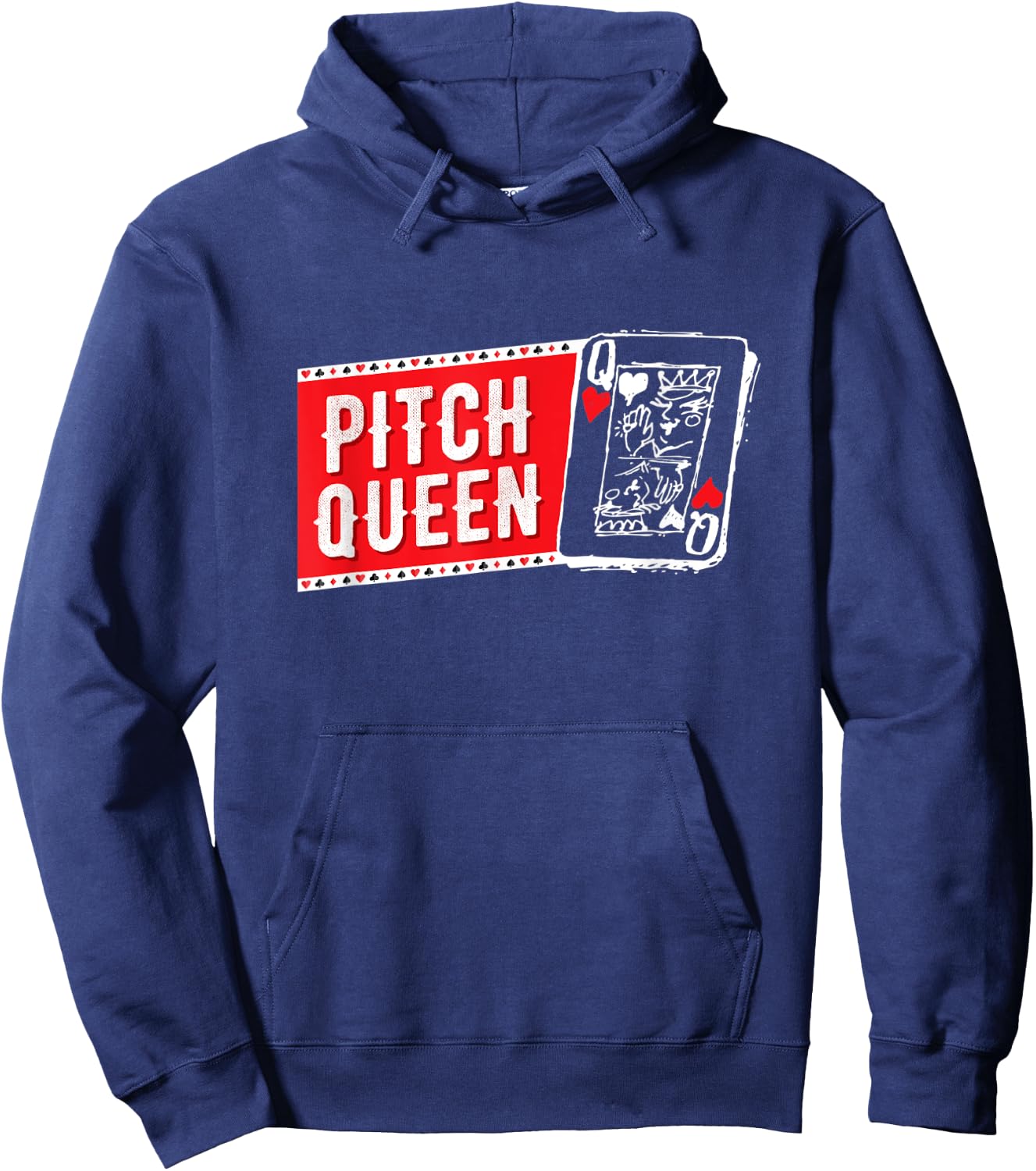 Pitch Queen, Pitch Player Cool Cards Graphic Hoodie - Hoodie | Navy