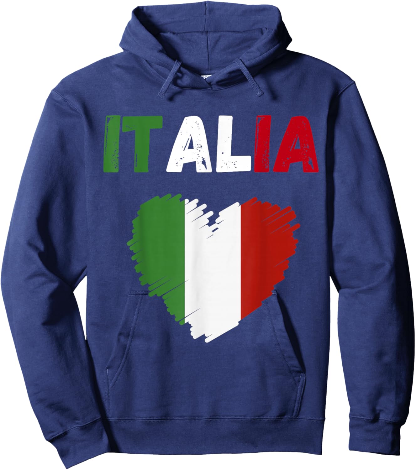 Italy Flag Holiday Italy Heart Italian Flag Hoodie - Hoodie | Navy