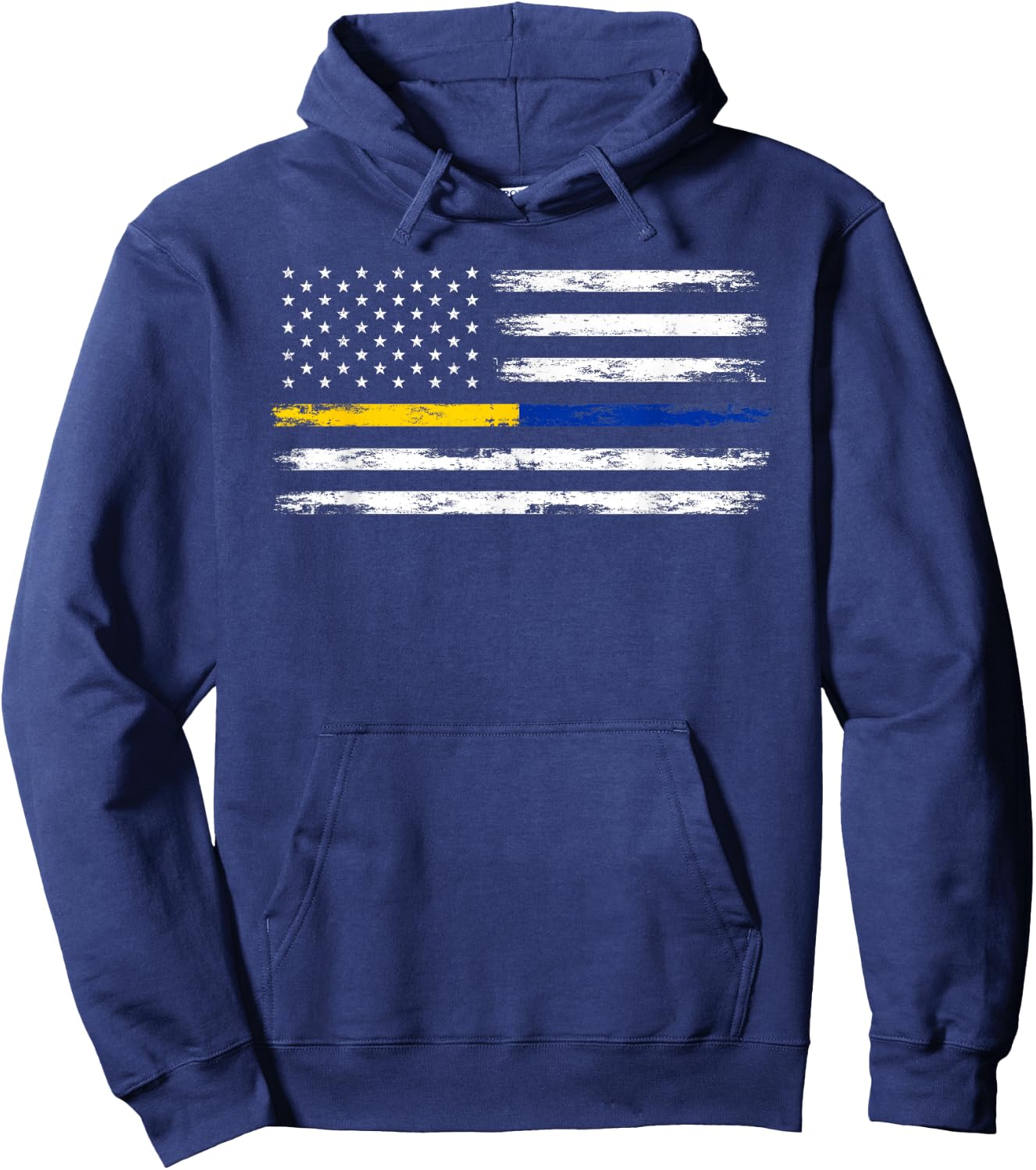Gold Blue Line 911 Police Dispatcher First Responder Hoodie - Hoodie | Navy