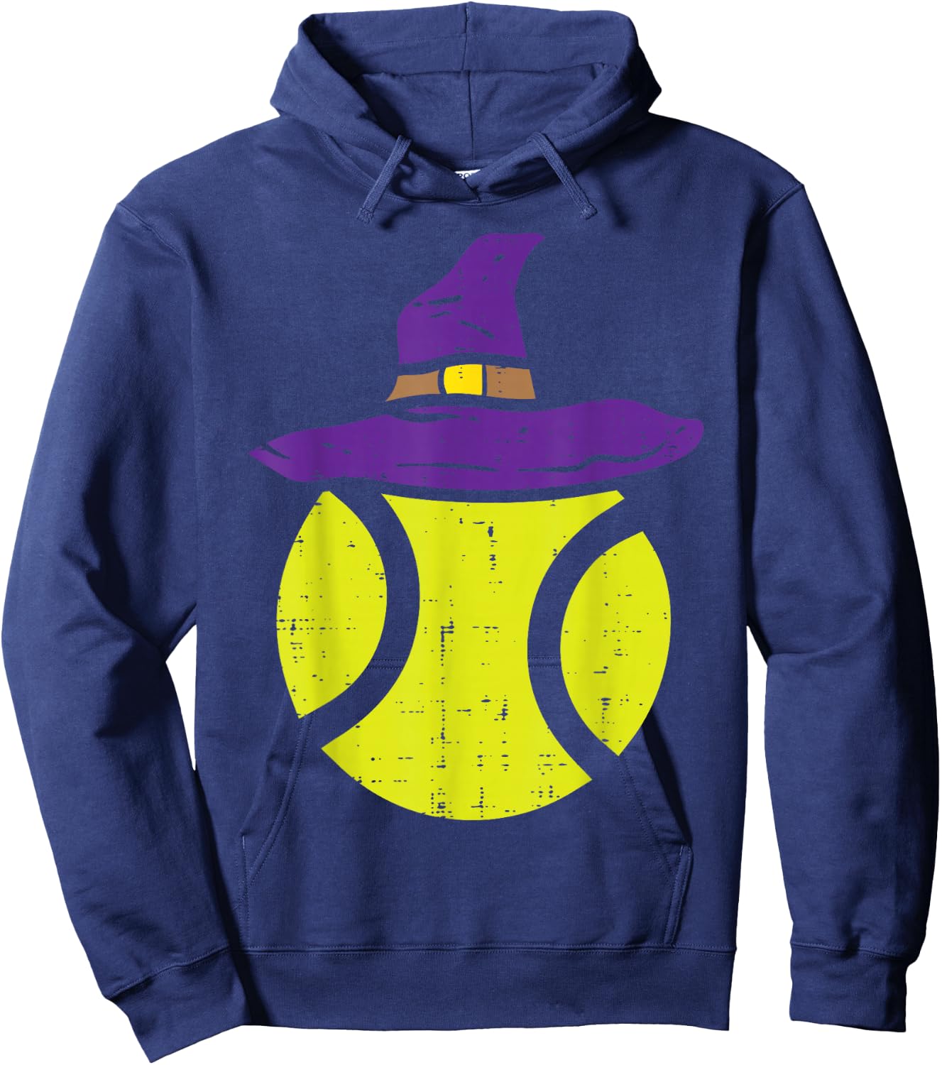 Tennis Ball Witch Hat Funny Halloween Sport Player Gift Hoodie - Hoodie | Navy