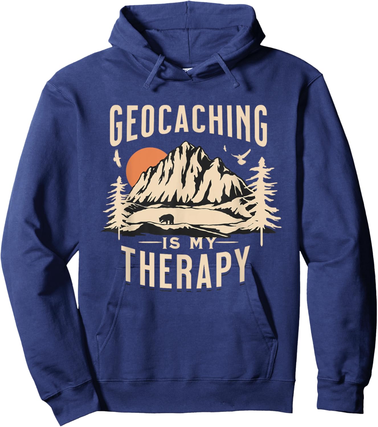 Geocaching Therapy Funny Geocache Lover Men Women Adults Hoodie - Hoodie | Navy