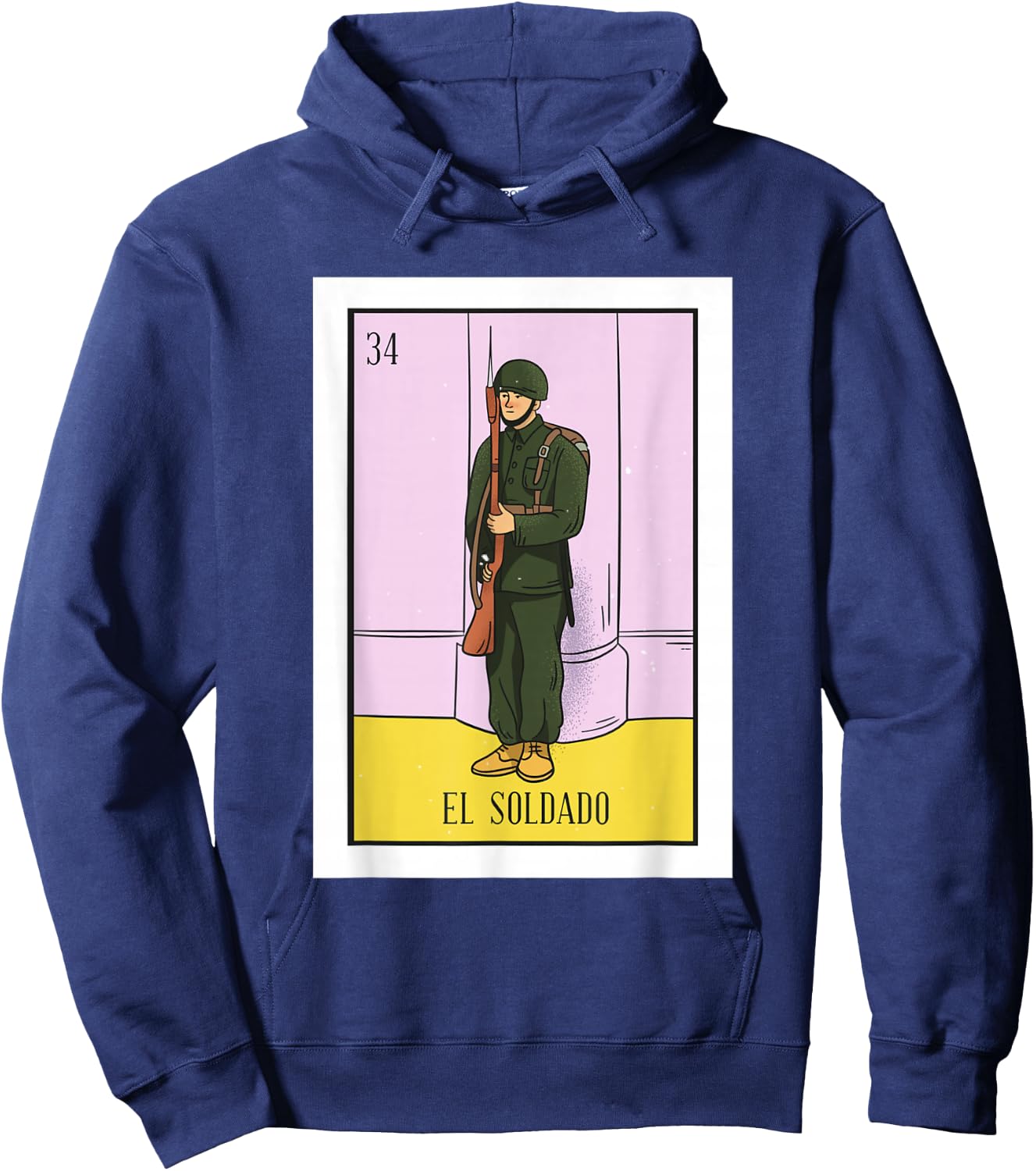 El Soldado Lottery Gift The Soldier Card Mexican Lottery Hoodie - Hoodie | Navy