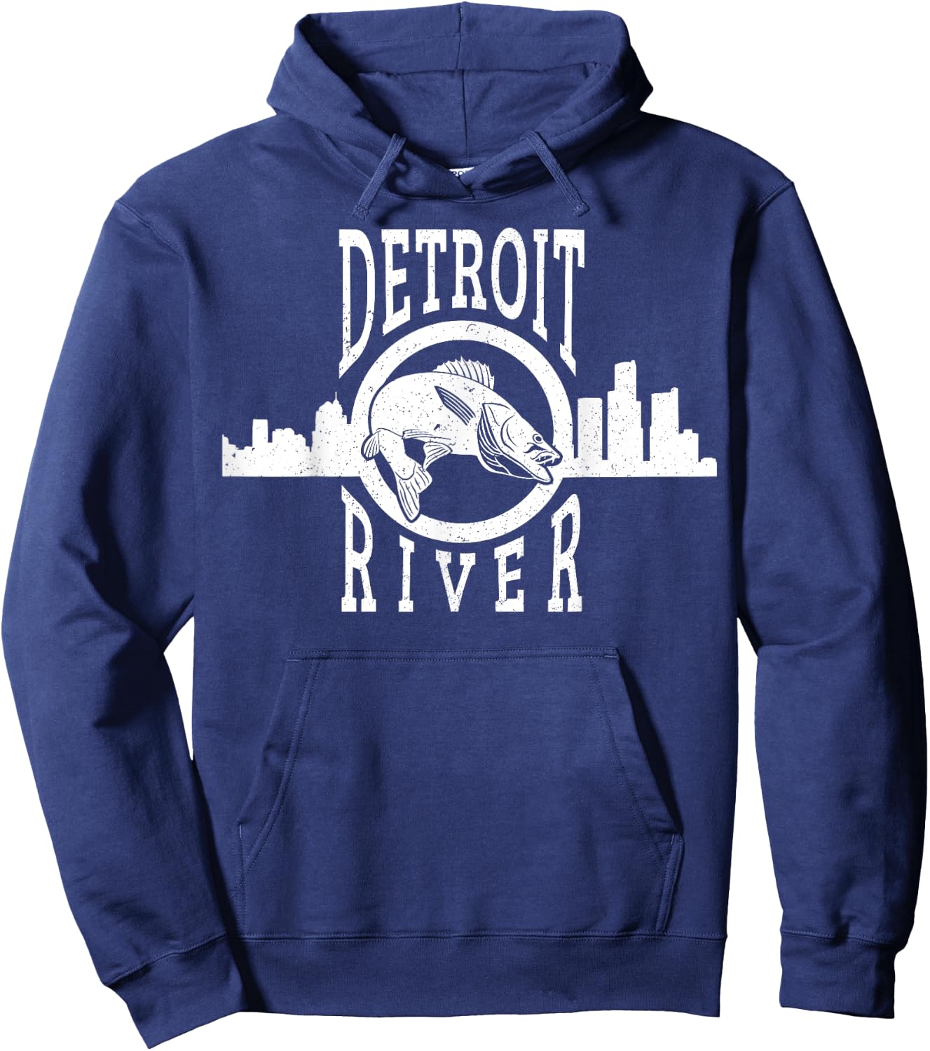 Detroit River Walleye Fishing T Shirt Women Hoodie - Hoodie | Navy