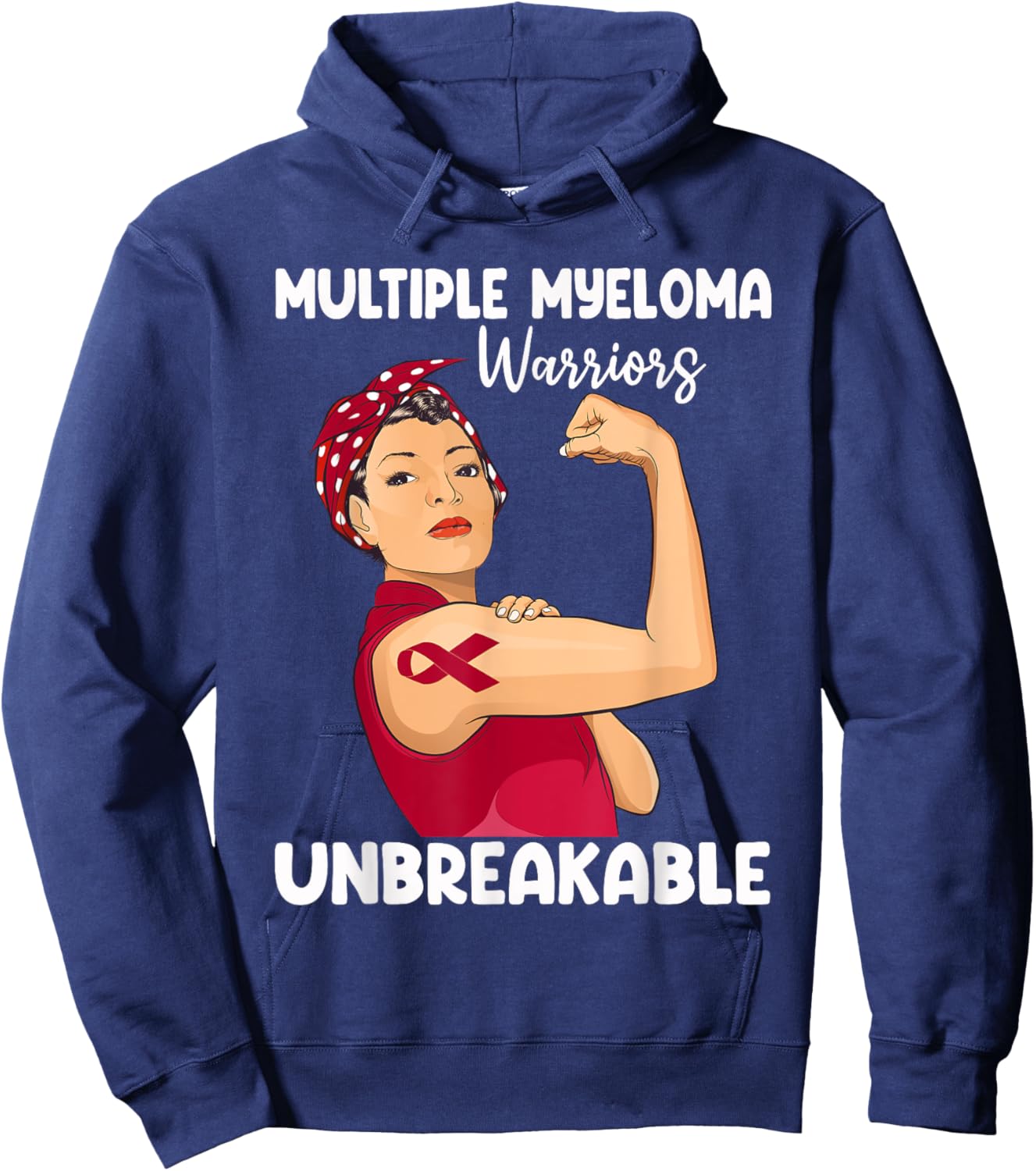 Unbreakable Multiple Myeloma Warrior Blood Cancer Awareness Hoodie - Hoodie | Navy