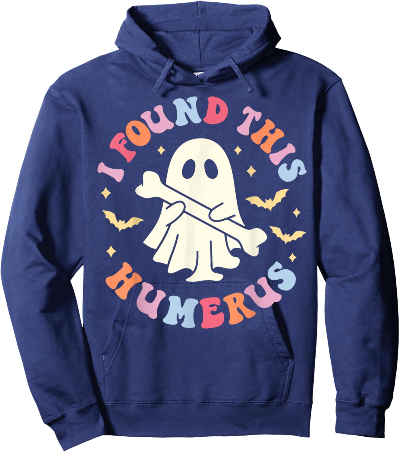 I Found This Humerus Shirt Ghost Nurse Halloween Costume Hoodie - Hoodie | Navy