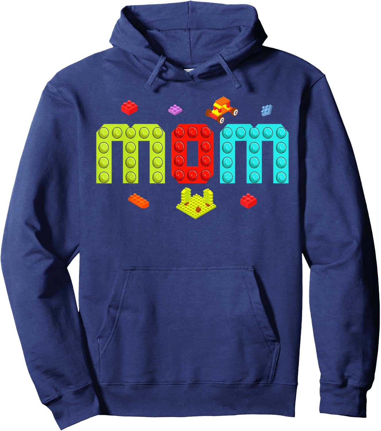 Mom Master Builder Building Bricks Blocks Family Set Parents Hoodie - Hoodie | Navy