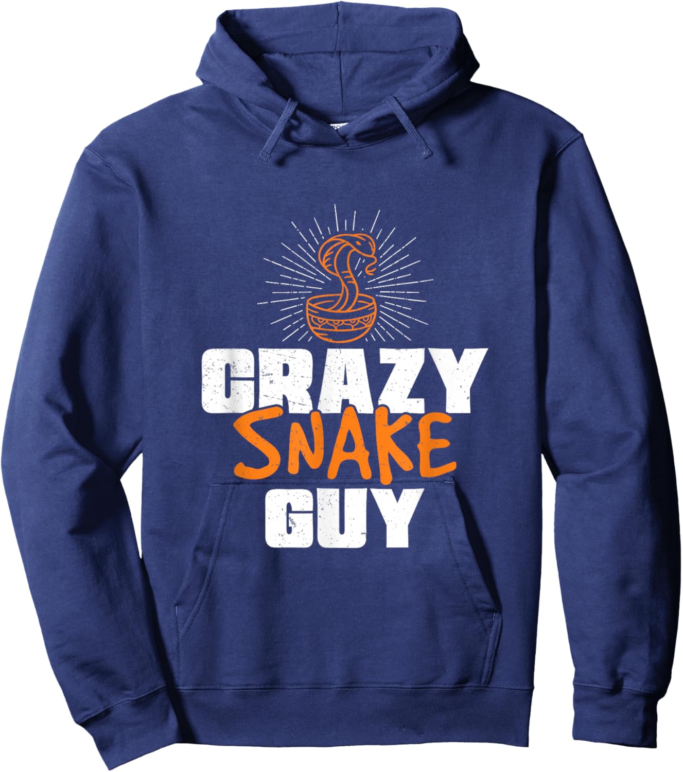 Funny Crazy Snake Guy For Snake Charmers Snake Charming Fans Hoodie - Hoodie | Navy