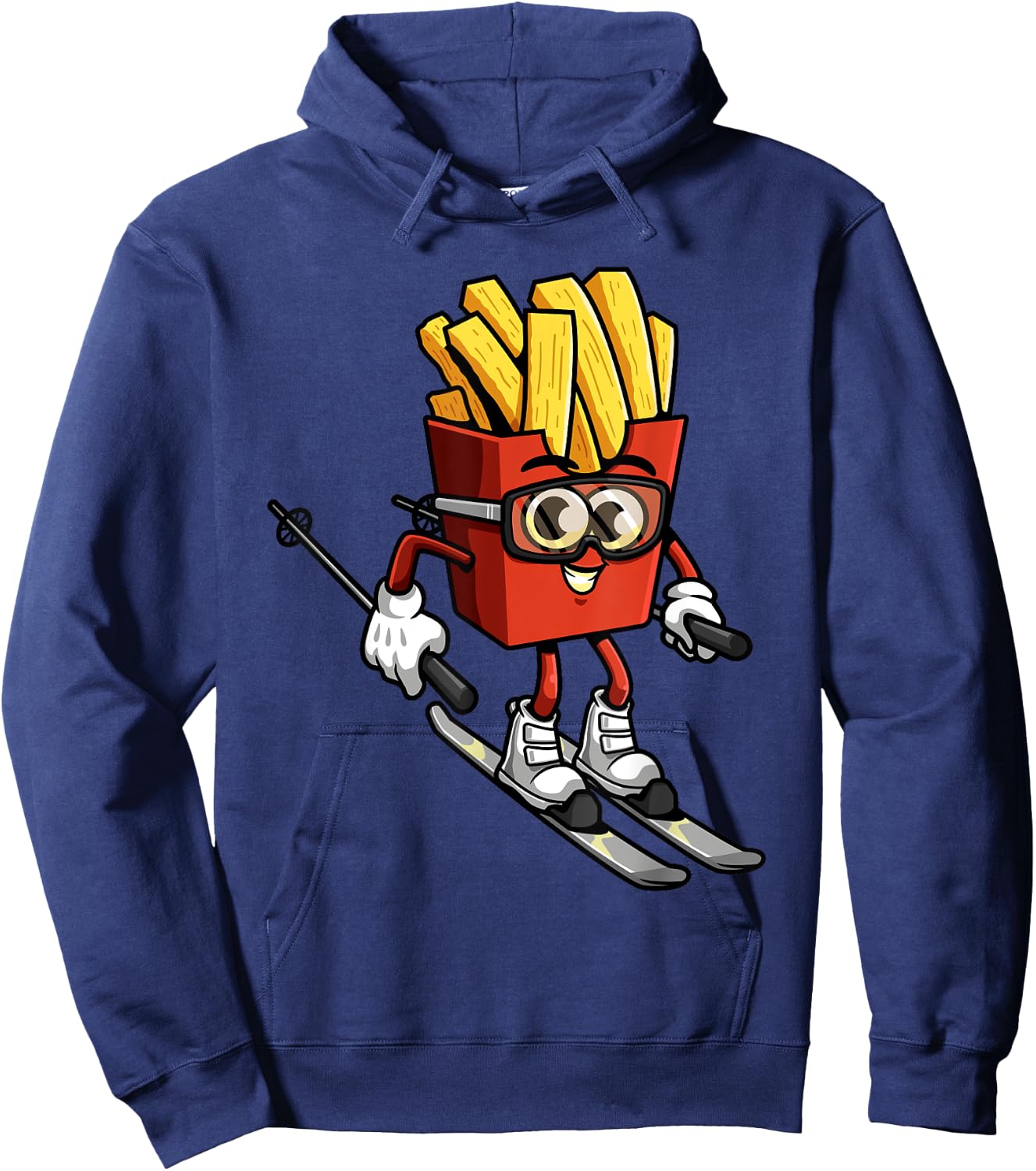 Funny French Fry Ski Potato Fries Skiing Instructor Outfit Hoodie - Hoodie | Navy