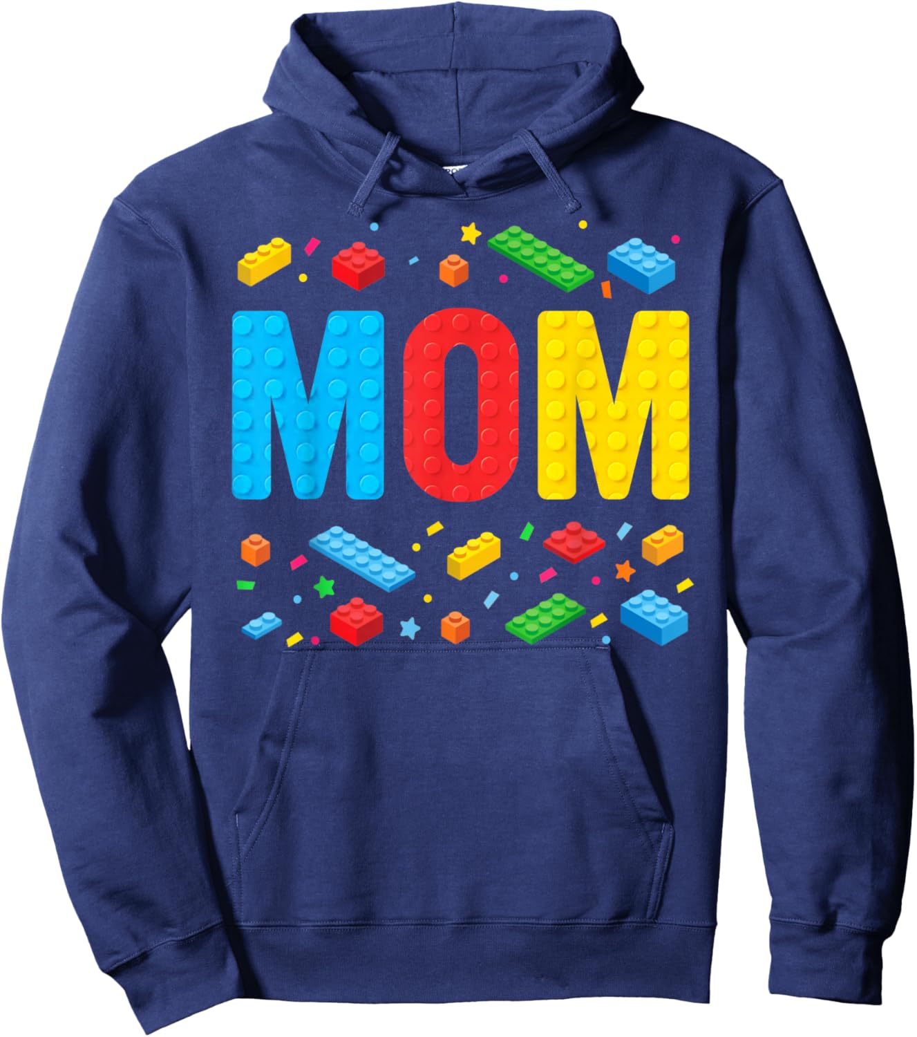 Mom Master Builder Building Bricks Blocks Family Mothers Day Hoodie - Hoodie | Navy