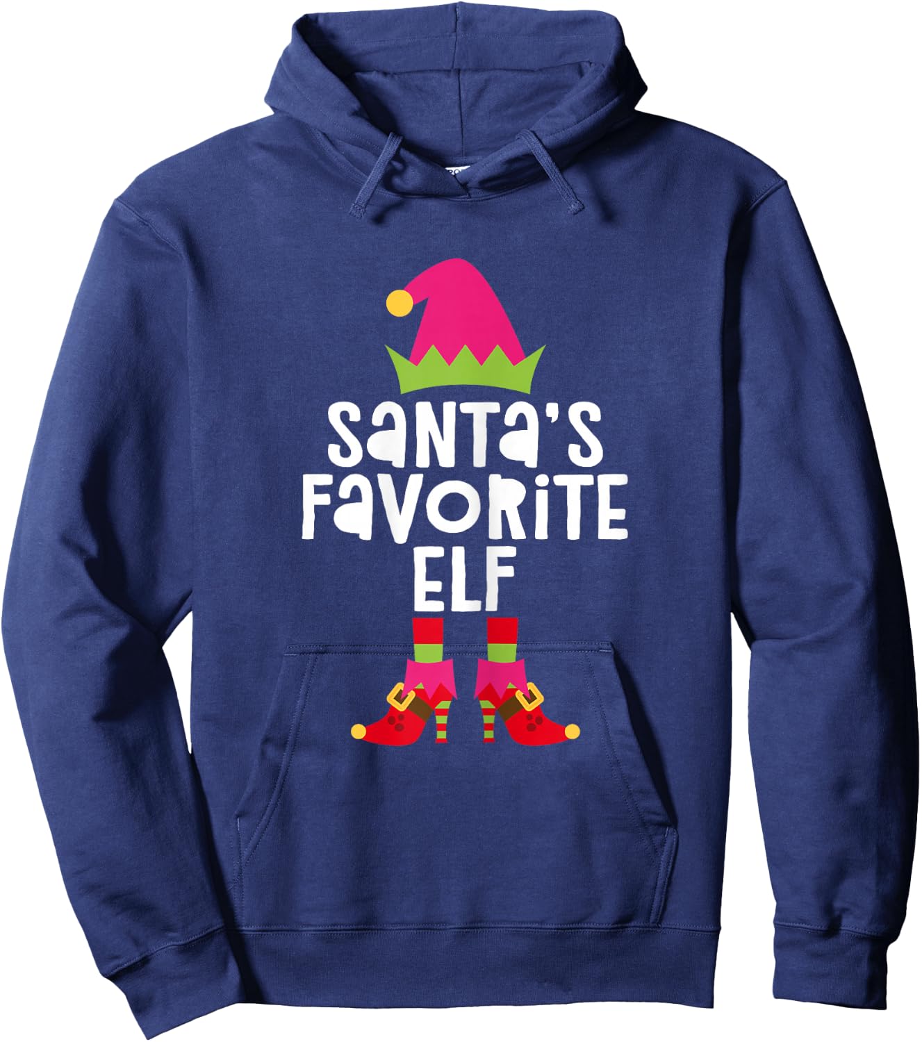 Santa's Favorite Elf Shirt Women Girl Matching Christmas Elf Hoodie - Hoodie | Navy