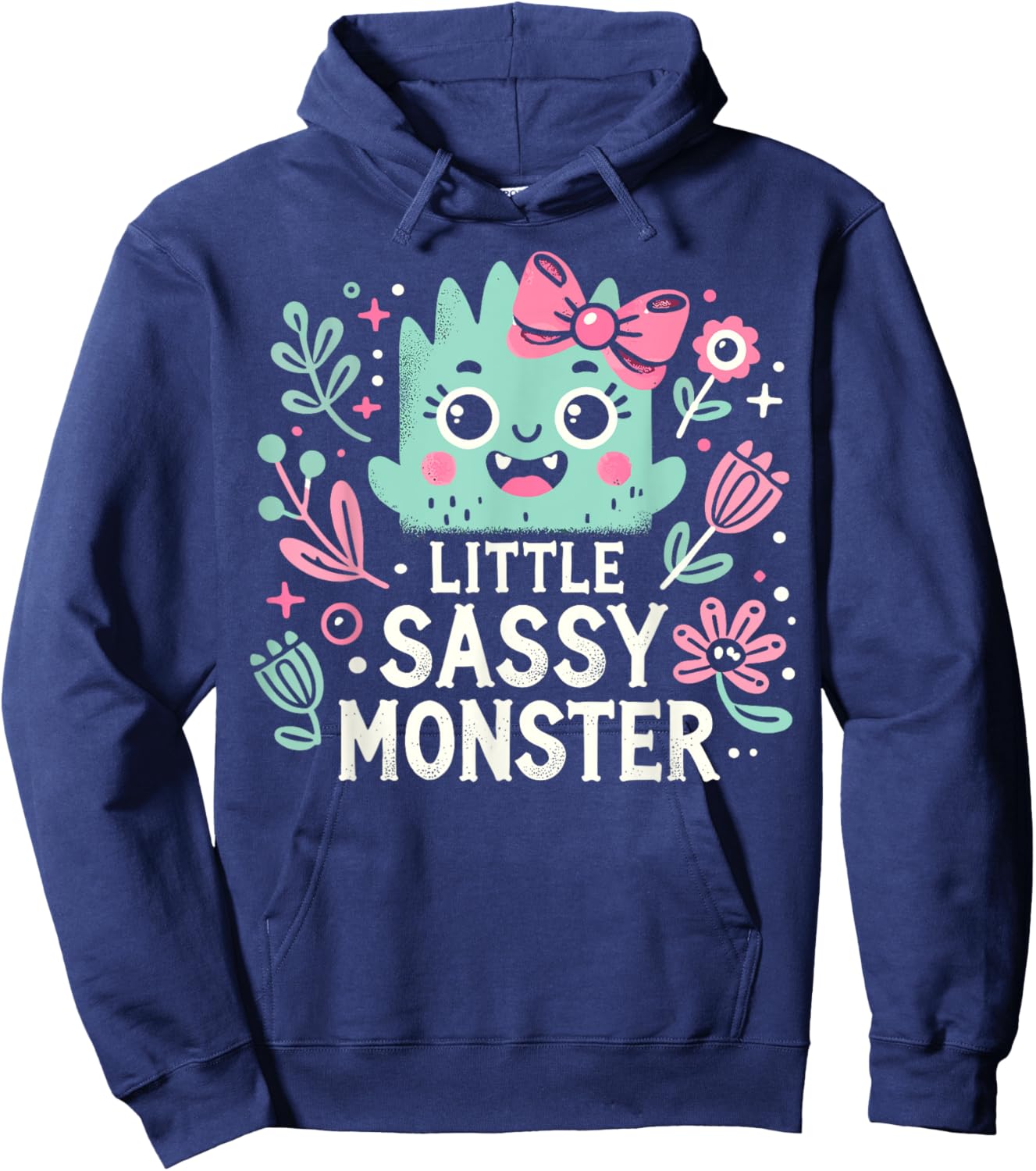 Kids Little Sassy Monster Halloween Costumes Toddler Girls Hoodie - Hoodie | Navy