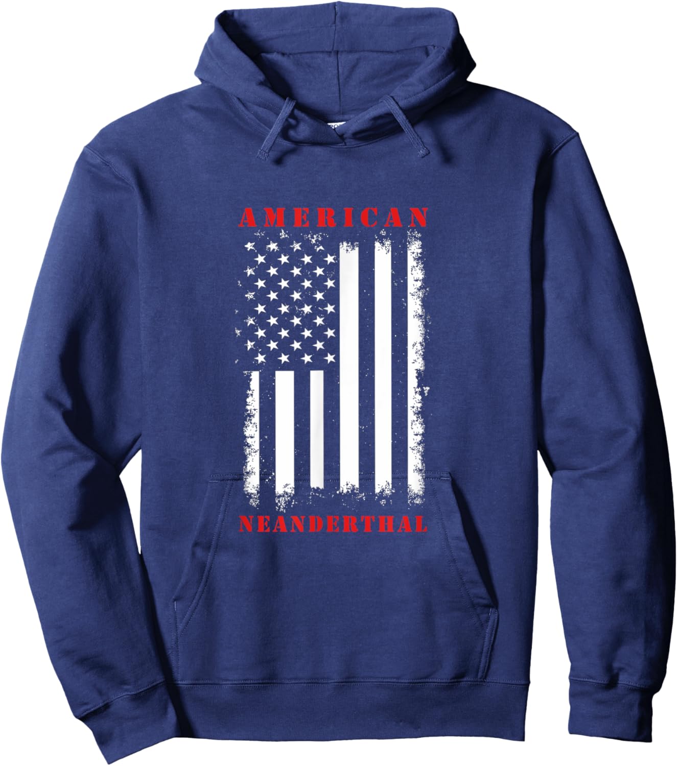 4th Of July US Flag Caveman American Neanderthal Hoodie - Hoodie | Navy