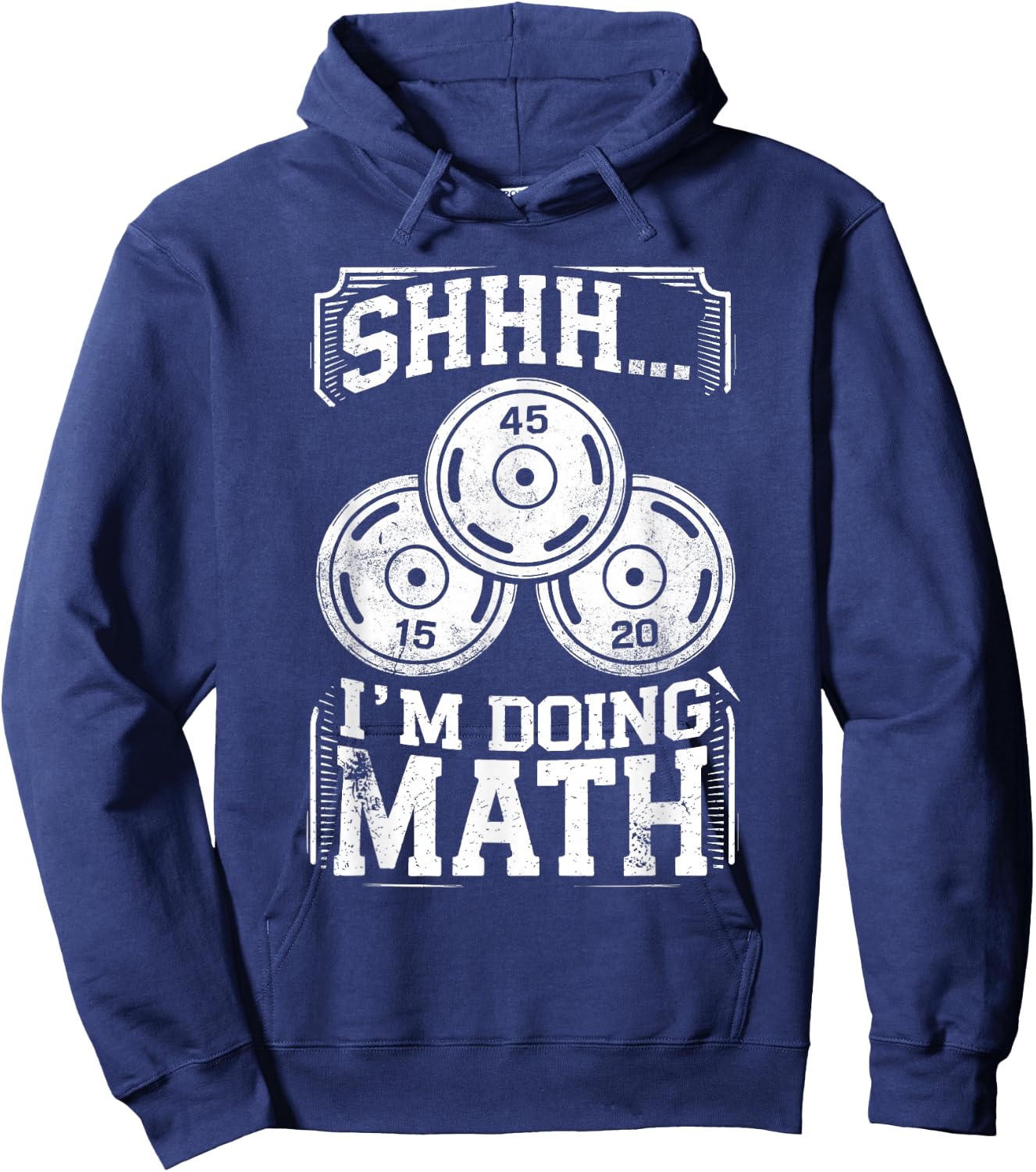 Shhh I'm Doing Math Funny Weight Lifting Workout Training Hoodie - Hoodie | Navy