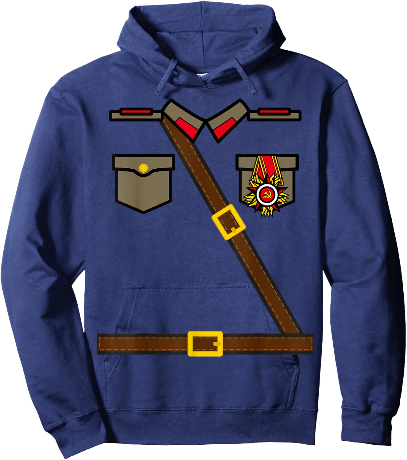 Russian Soldier Costume - USSR Communist Socialist Halloween Hoodie - Hoodie | Navy