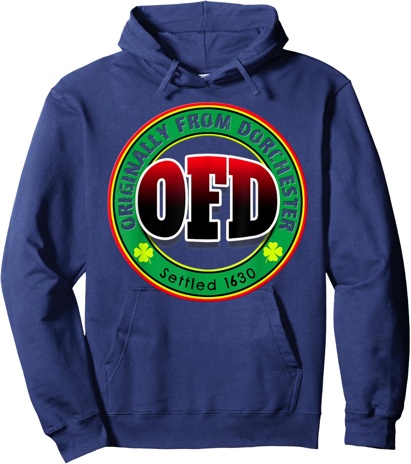OFD Originally From Dorchester Born in the 617 Massachusetts Hoodie - Hoodie | Navy