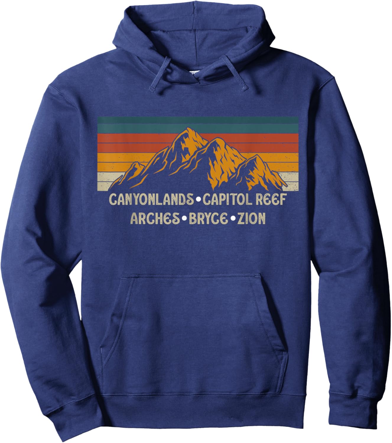 Vintage Utah Souvenir Big 5 Utah Mighty Five National Park Hoodie - Hoodie | Navy