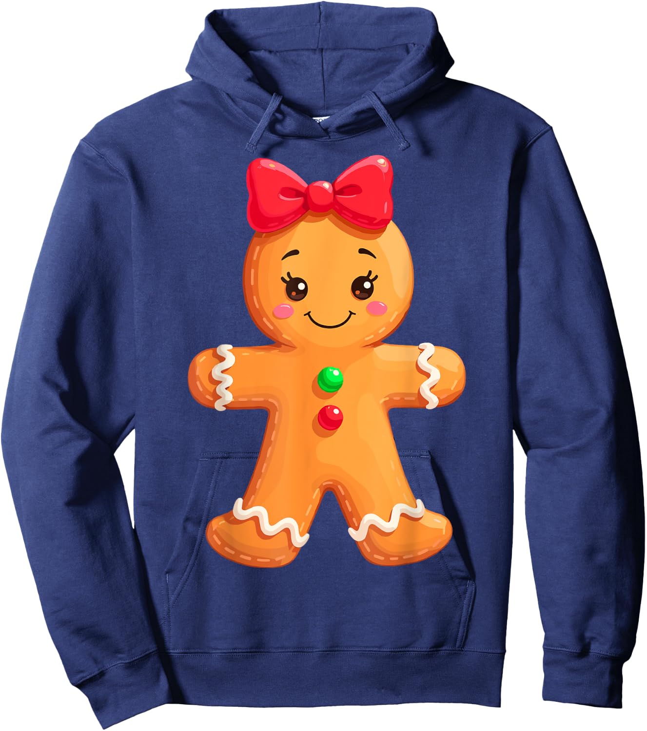 Funny Gingerbread Girl & Boy Christmas Couple Matching Girls Hoodie - Hoodie | Navy