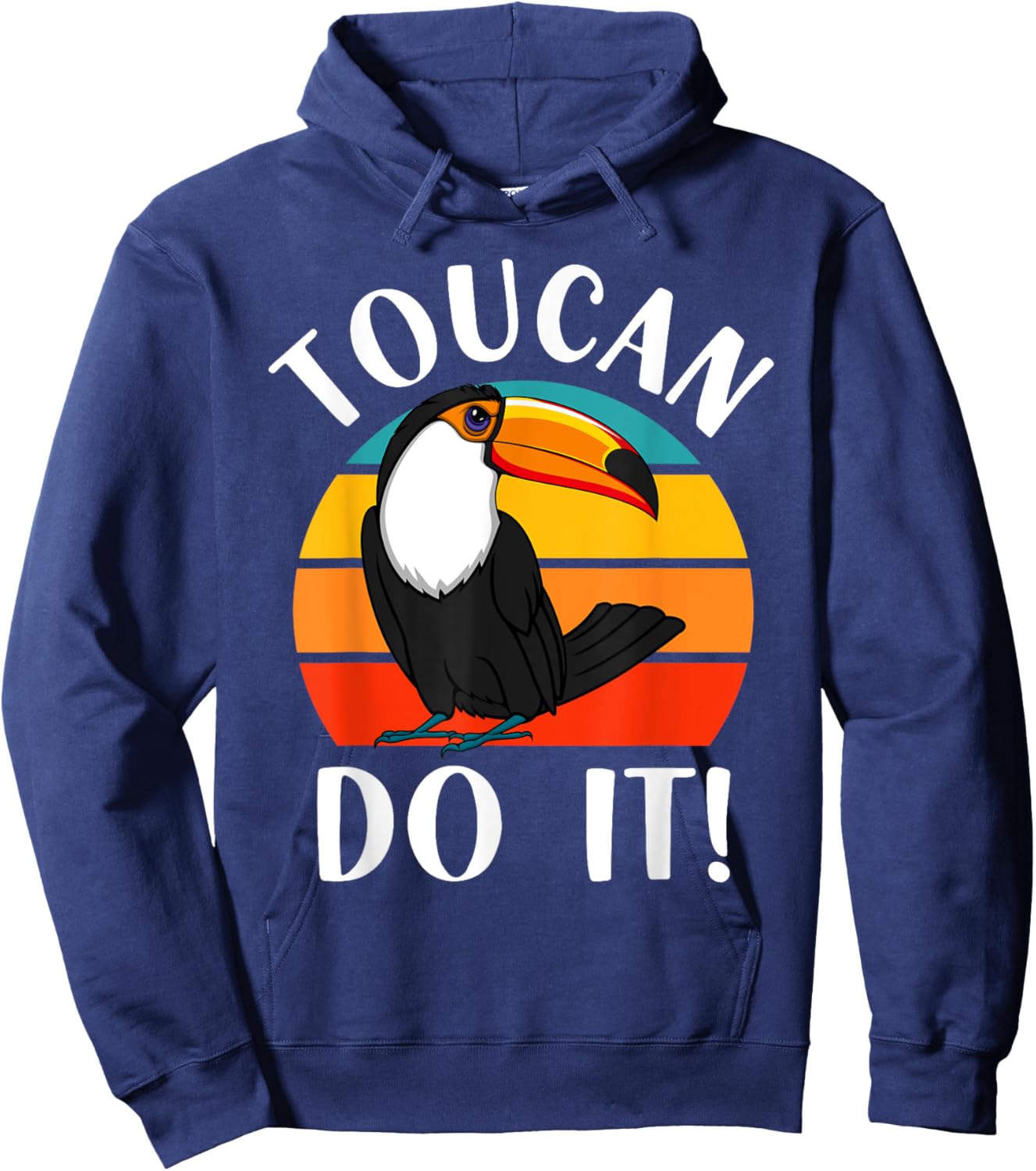 Funny Toucan Do It Tropical Bird Pun Retro Vintage Sunset Hoodie - Hoodie | Navy