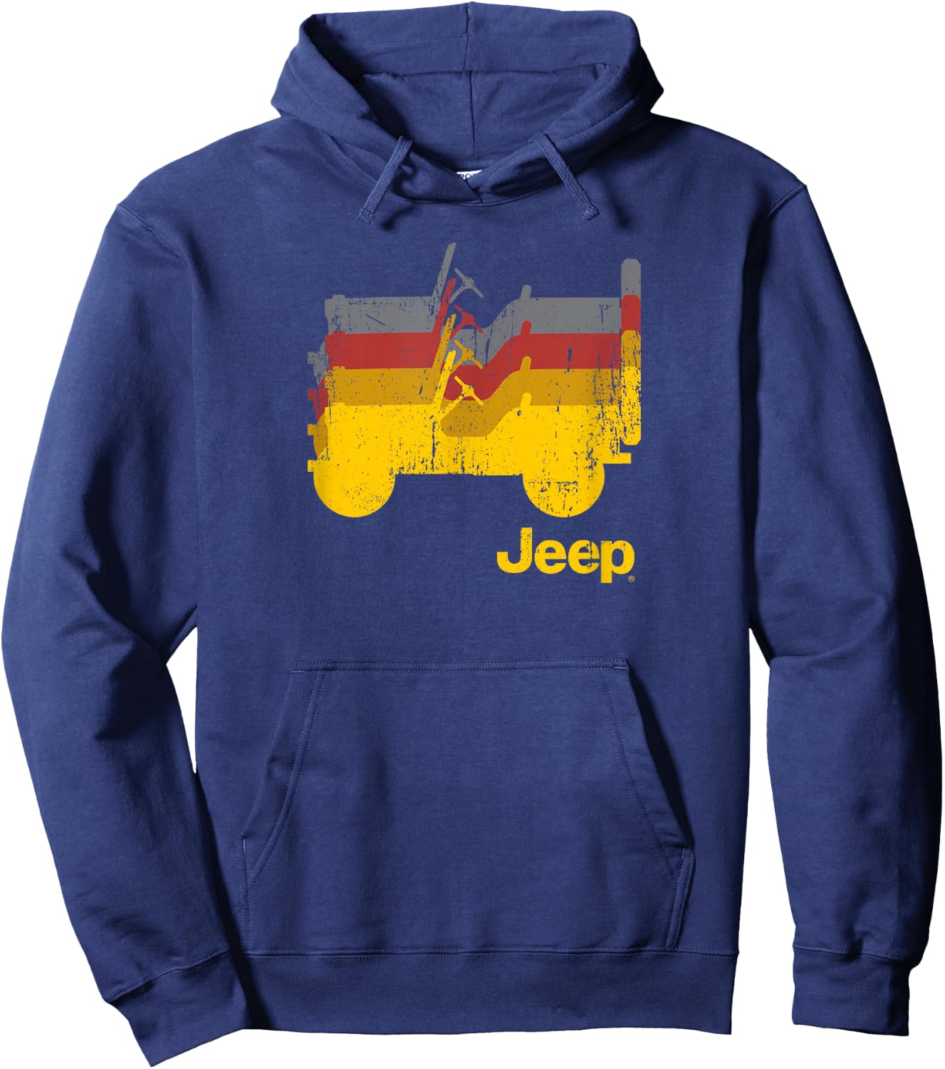 Jeep Willys Repeating Profile Hoodie - Hoodie | Navy