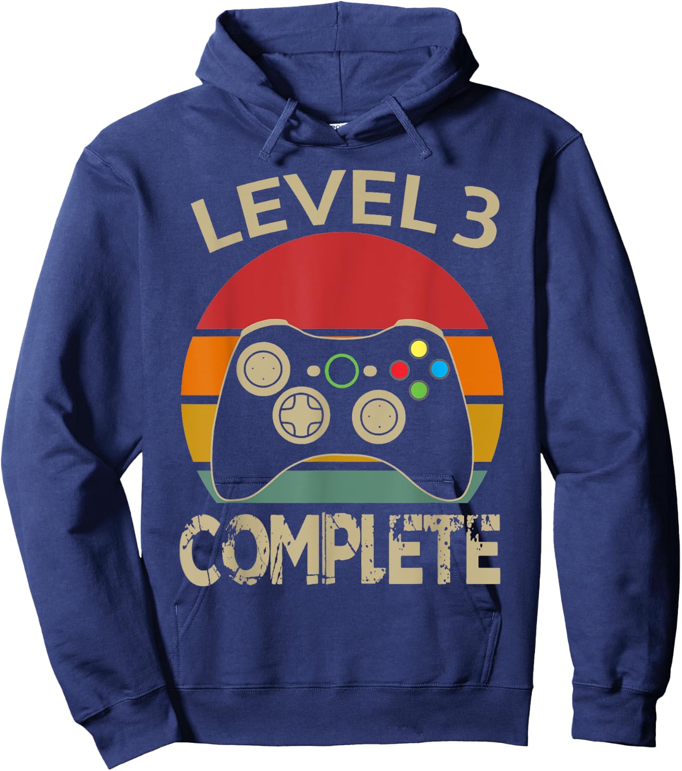 Level 3 Complete Vintage Retro 3rd Year Wedding Anniversary Hoodie - Hoodie | Navy