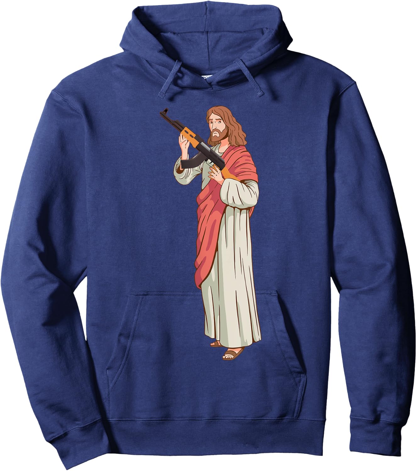 Jesus with Ak47 assault rifle. Hoodie - Hoodie | Navy